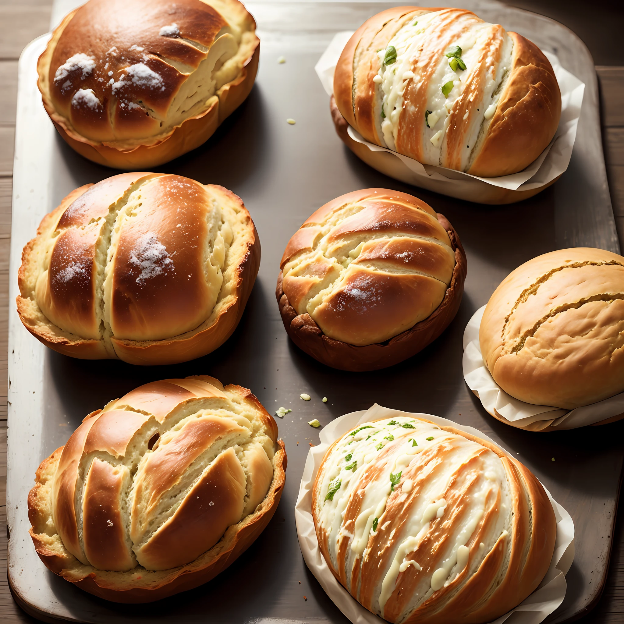 Delicious homemade breads that just came out of the oven --auto