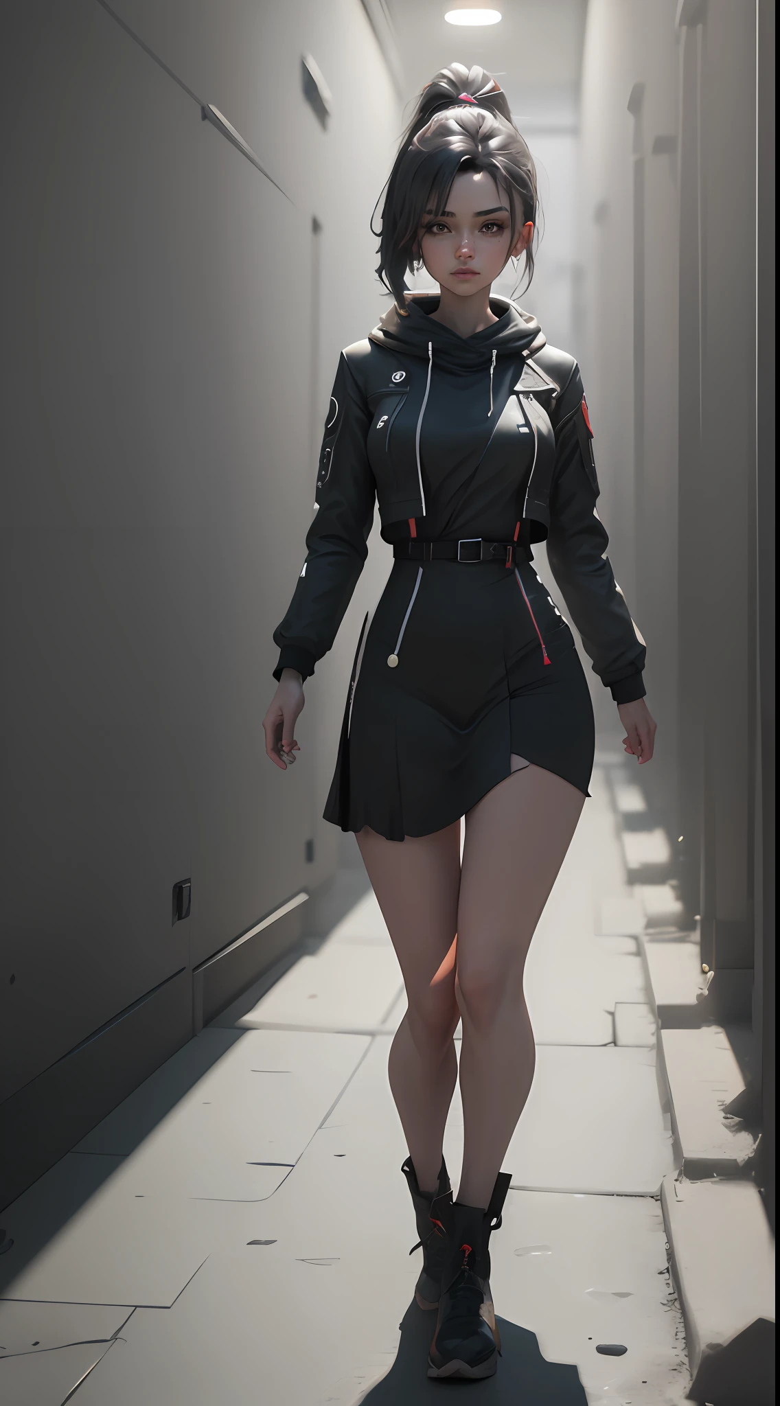 ((Best quality)), ((masterpiece)), (detailed:1.4), 3D, an image of a beautiful cyberpunk female,HDR (High Dynamic Range),Ray Tracing,NVIDIA RTX,Super-Resolution,Unreal 5,Subsurface scattering,PBR Texturing,Post-processing,Anisotropic Filtering,Depth-of-field,Maximum clarity and sharpness,Multi-layered textures,Albedo and Specular maps,Surface shading,Accurate simulation of light-material interaction,Perfect proportions,Octane Render,Two-tone lighting,Wide aperture,Low ISO,White balance,Rule of thirds,8K RAW,