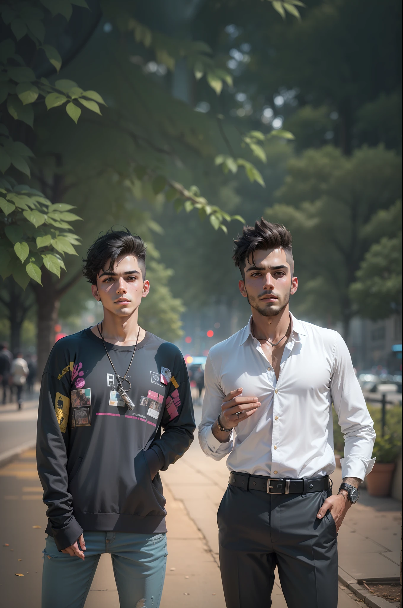 Background change cyberpunk handsome boy ultra realistic face