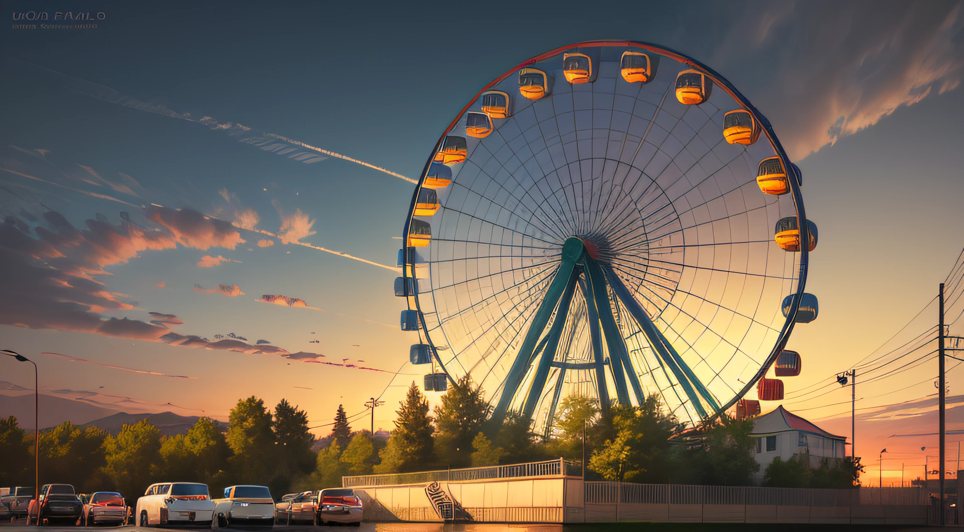 a realistic photograph of a ferris wheel