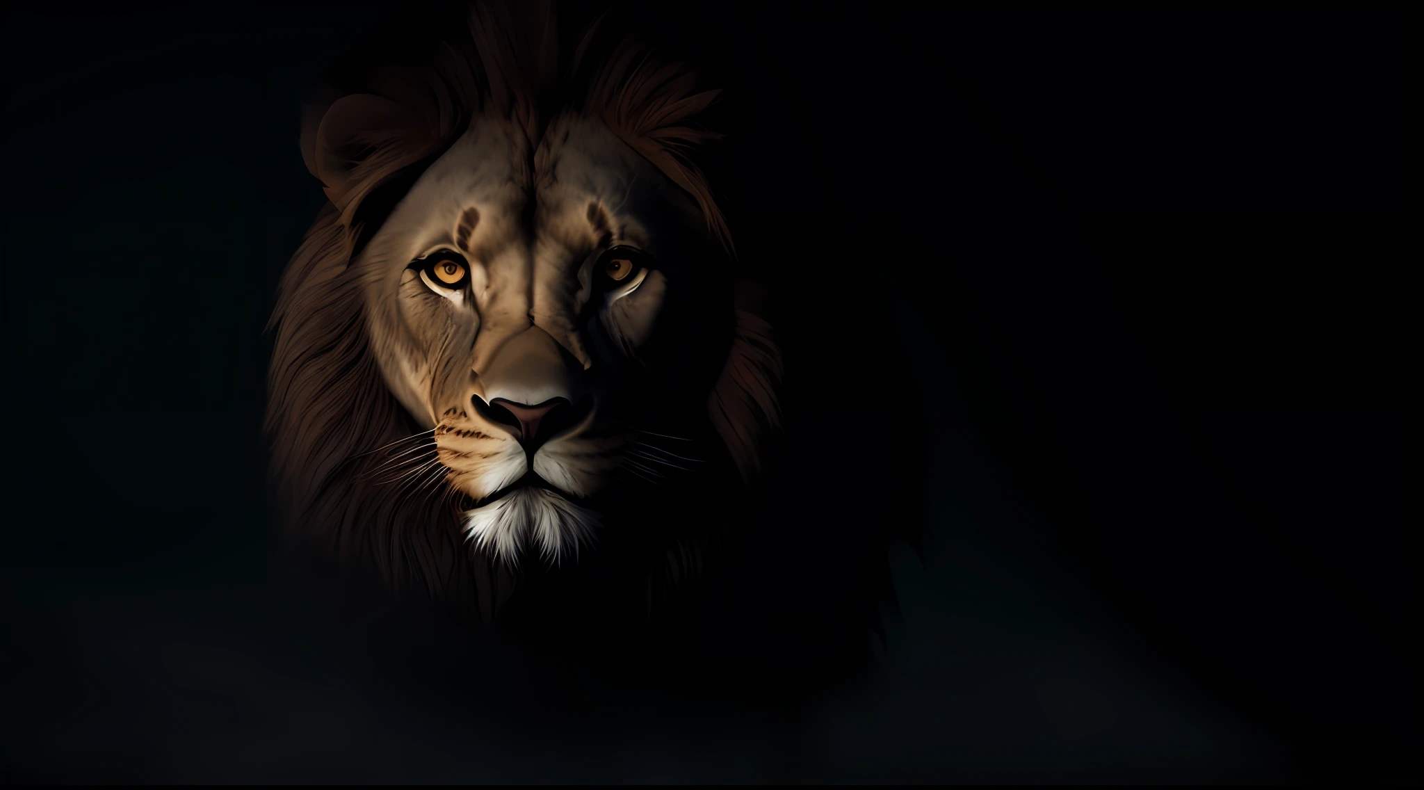 a lion, epic, hdr, hyperdetailed, cinematic, muted colors, foggy bg