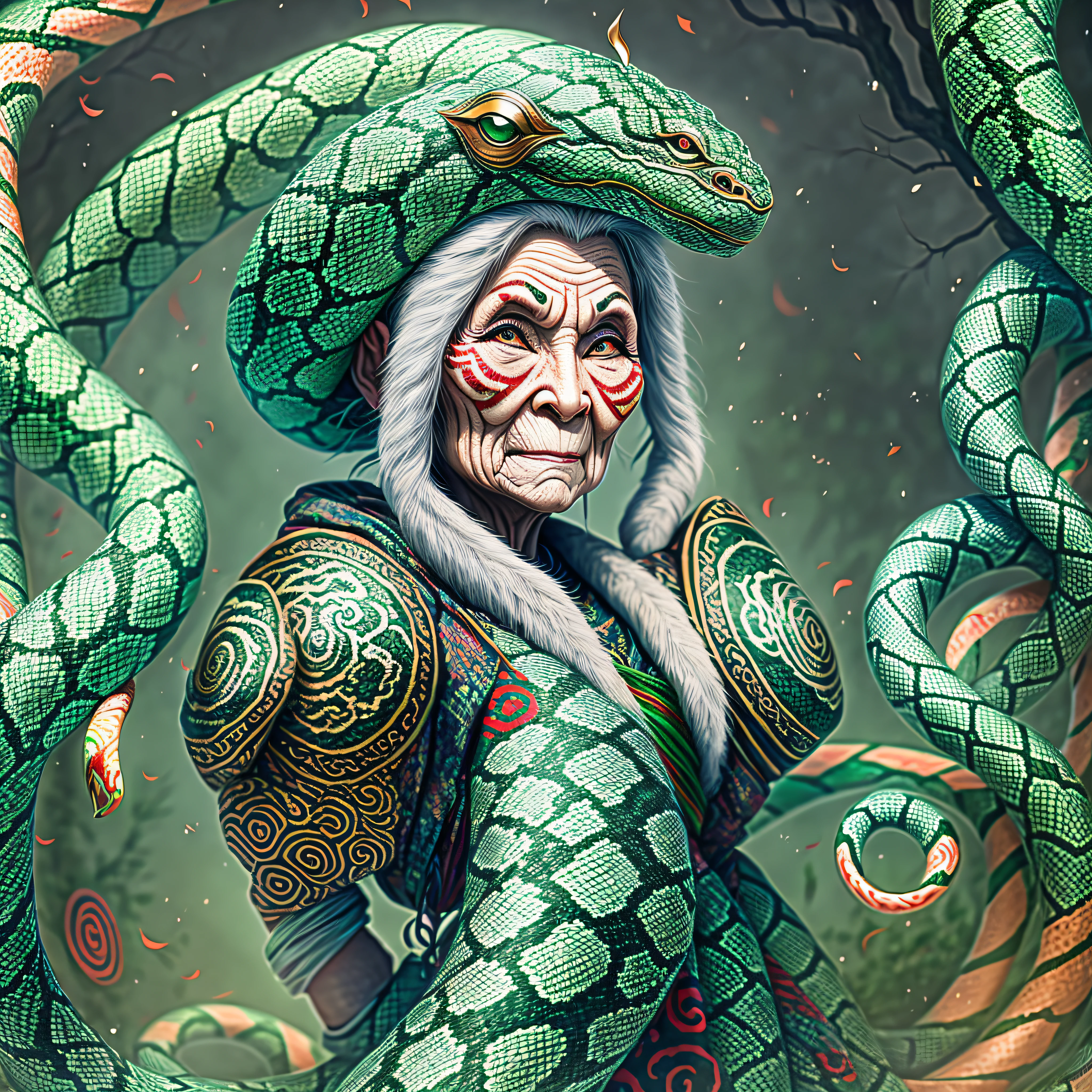 Snake spirit old lady 8k --auto --s2