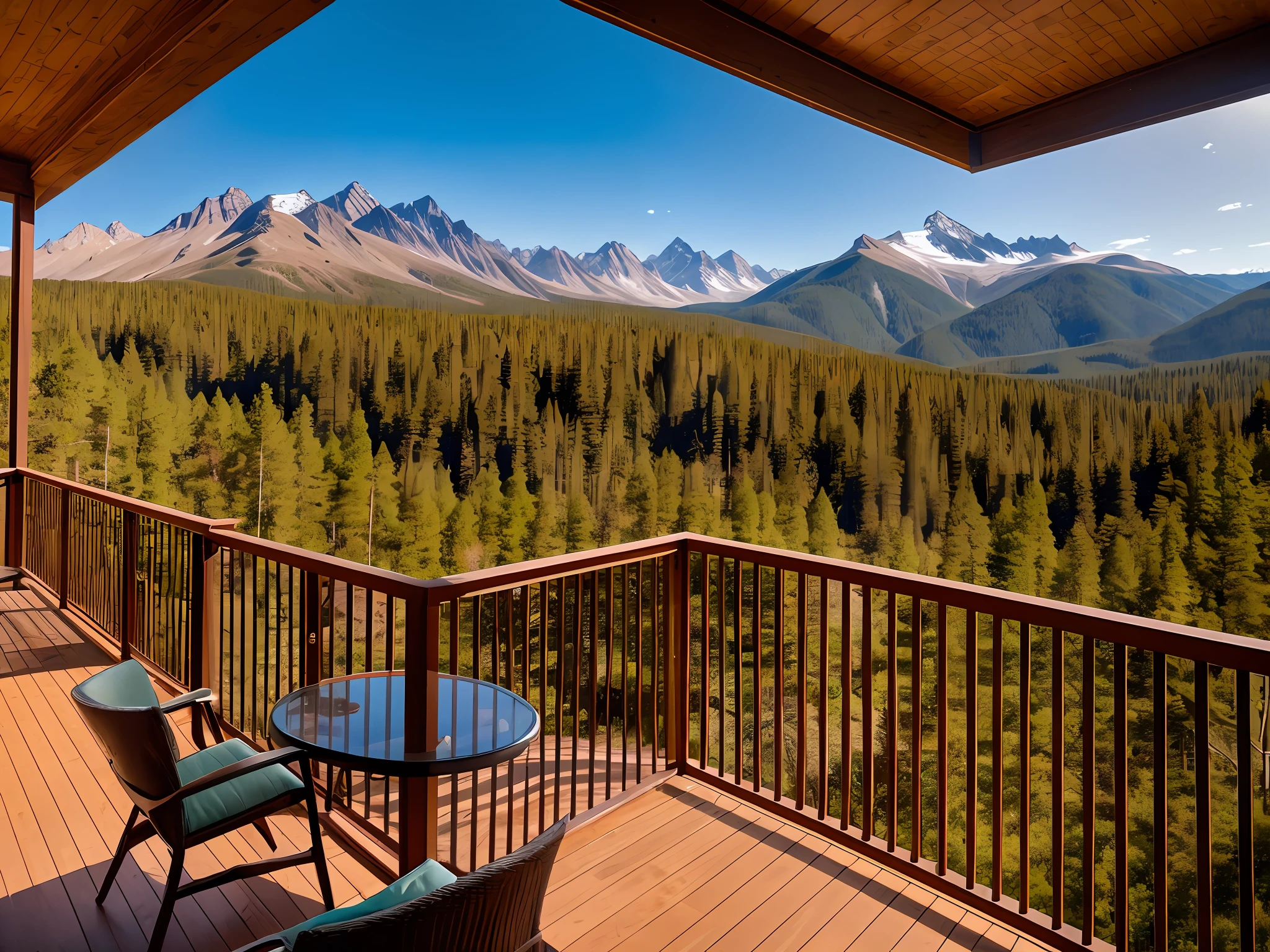 Enjoy coffee on a luxurious balcony surrounded by breathtaking wilderness