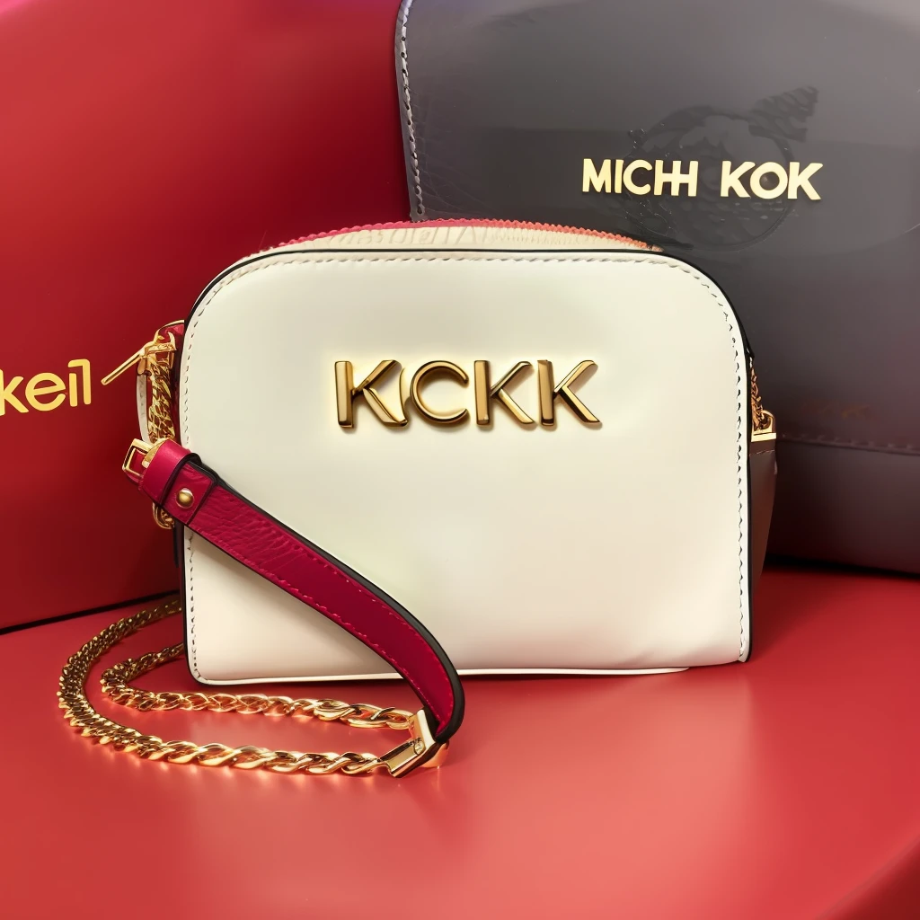 Bolsa transversal jet set logo pequena Michal Kors cor vanilla.