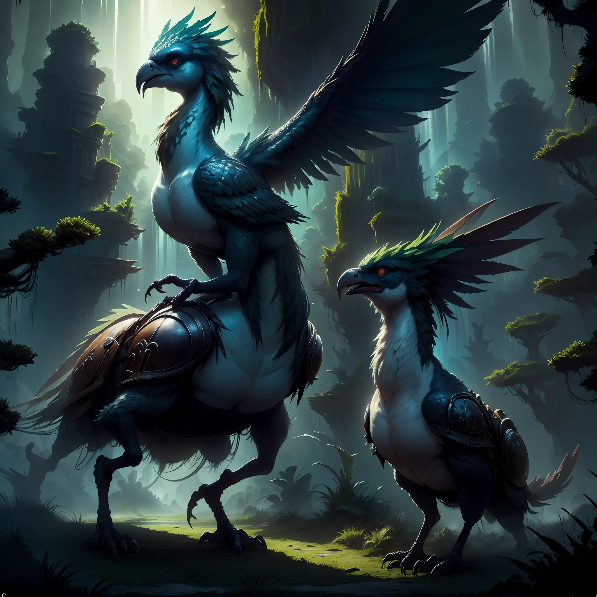 Cockatrice final fantasy com plumas verdes e marrons --auto