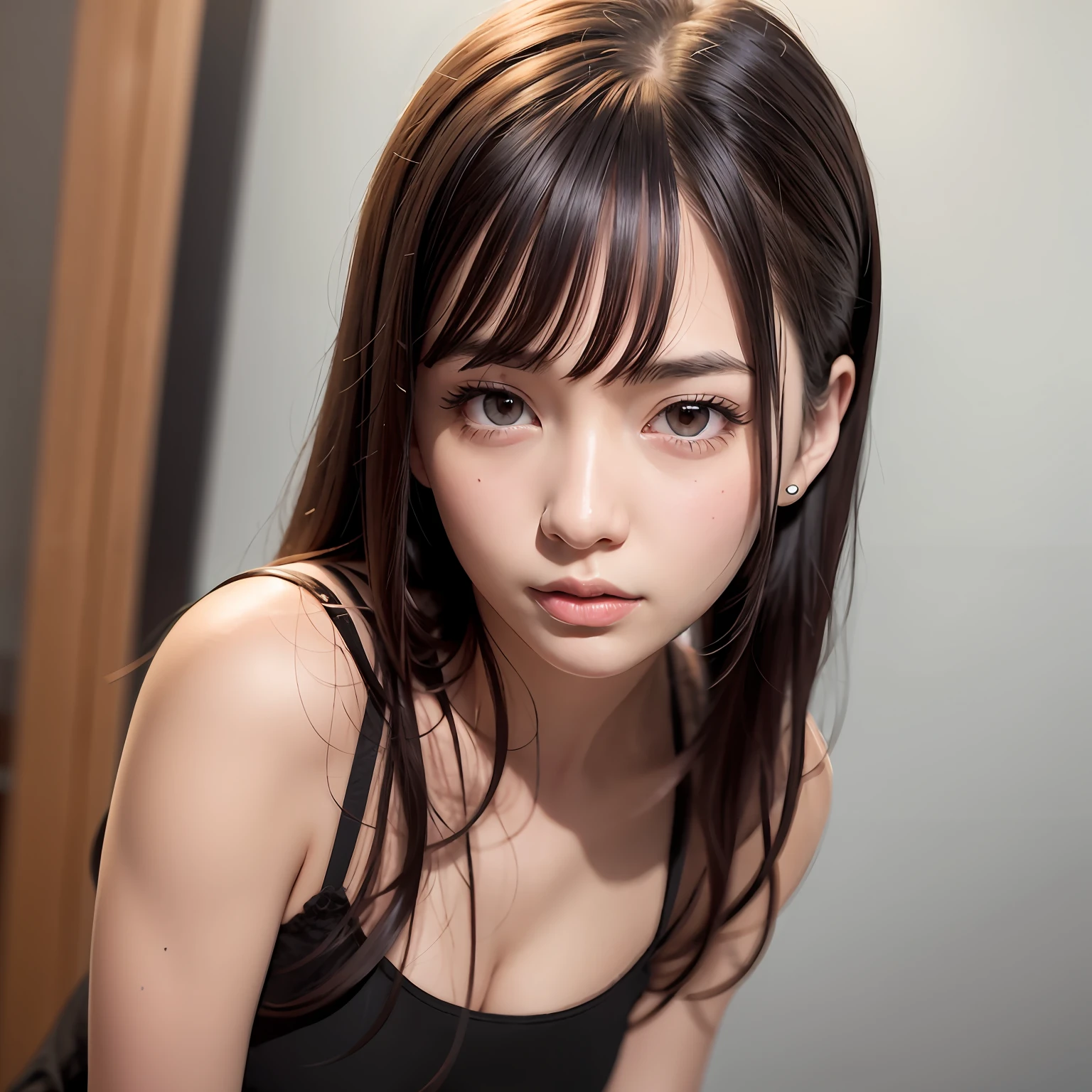 (ashamed:1.6),(blush:1.0),(mishima kazumi:1.3),(masterpiece:1.2),(photorealistic:1.4),(ulzzang-6500:1.0),4k,ultra res,(1girl:1.2),solo,(finely detailed eyes and detailed face:1.5),(red eye makeup:1.0),(extremely fine and beautiful:1.1),colorful,(gloss_skin:0.8),fair white skin,Glow Eyes,blush,glossy lips,full body,narrow waist,standing,brown eyes,black hair