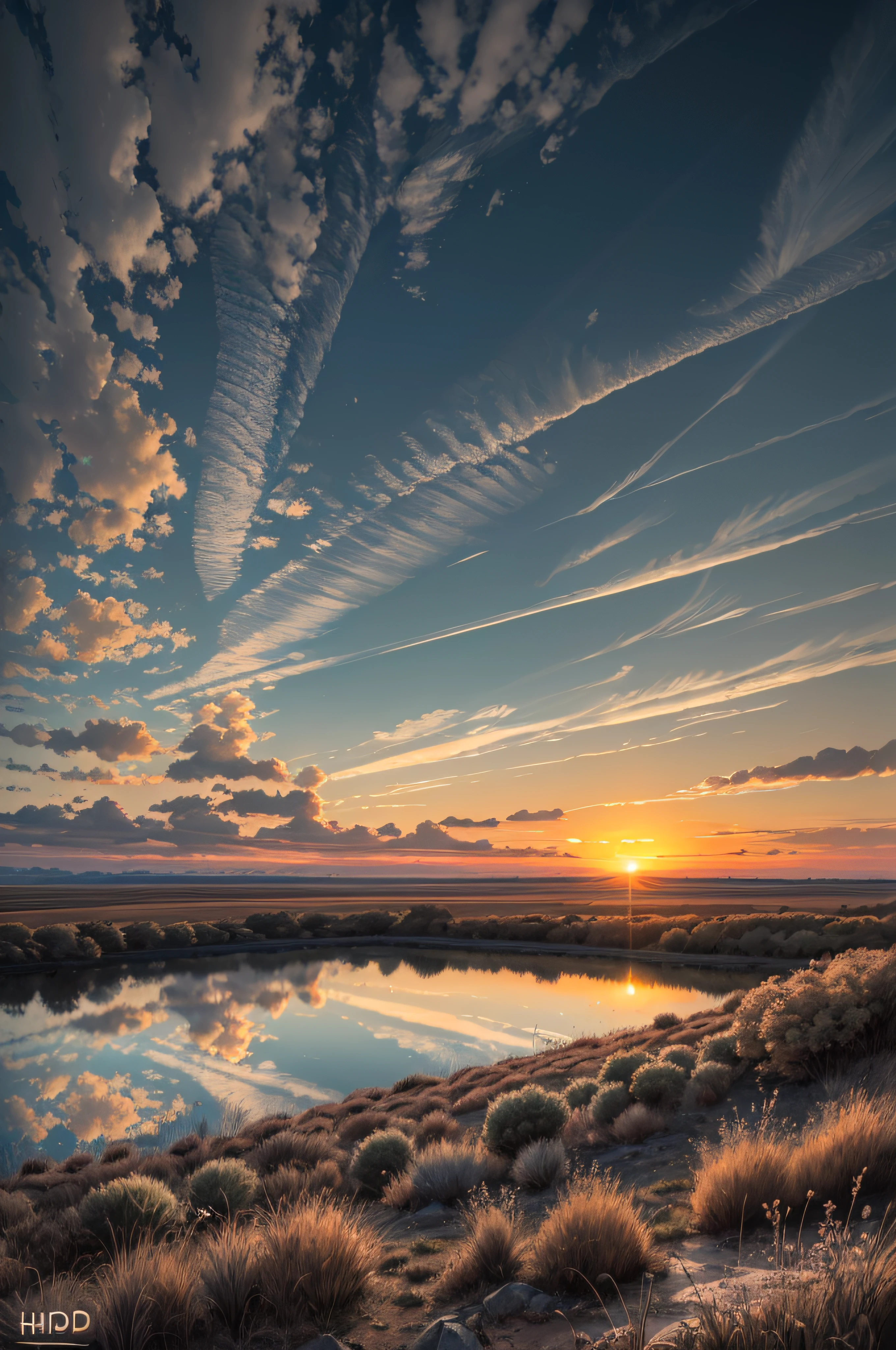 highres, imagination, (realistic), clear skies, composition, sunset, (hdr:1.5), outdoors, intricate details,