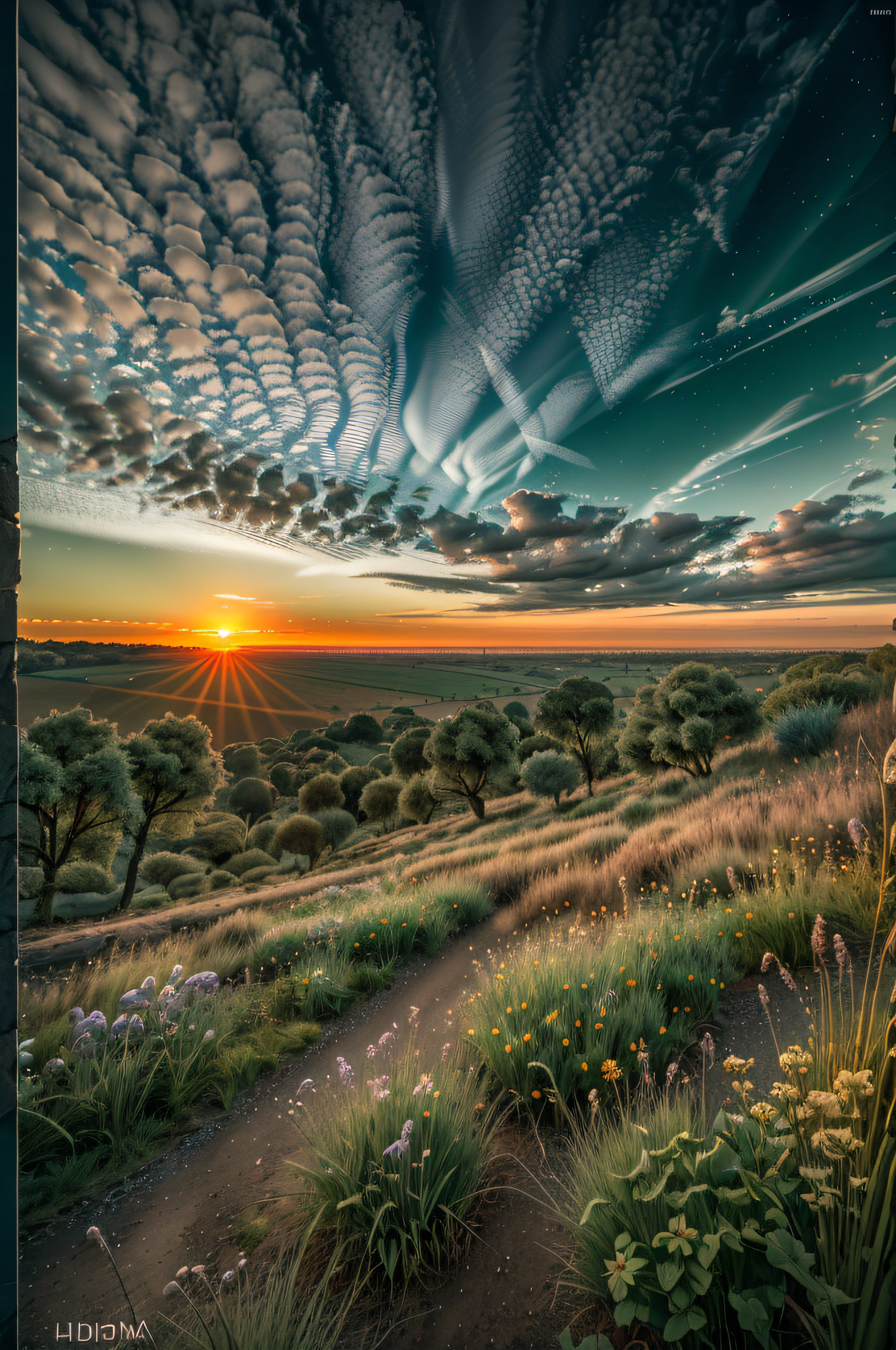 highres, imagination, (realistic), clear skies, composition, sunset, (hdr:1.5), outdoors, intricate details,