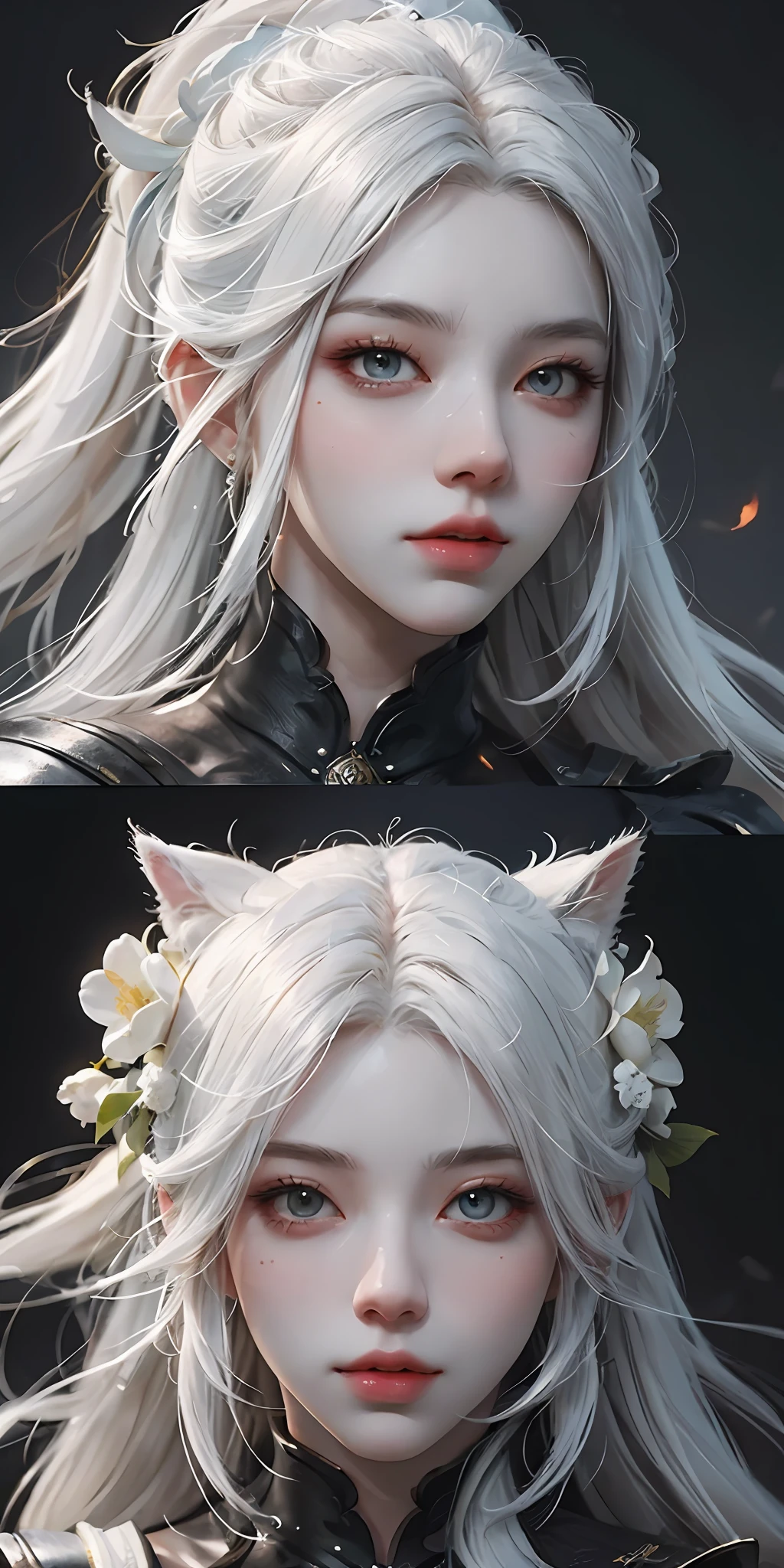 a close up of a woman with white hair and a white mask, beautiful character painting, guweiz, artwork in the style of guweiz, white haired deity, by Yang J, epic exquisite character art, stunning character art, by Fan Qi, by Wuzhun Shifan, guweiz on pixiv artstation