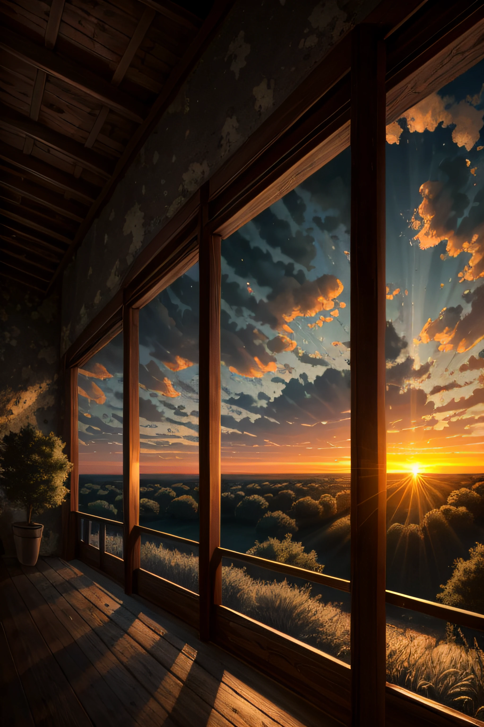 highres, imagination, (realistic), clear skies, composition, sunset, (hdr:1.5), outdoors, intricate details,