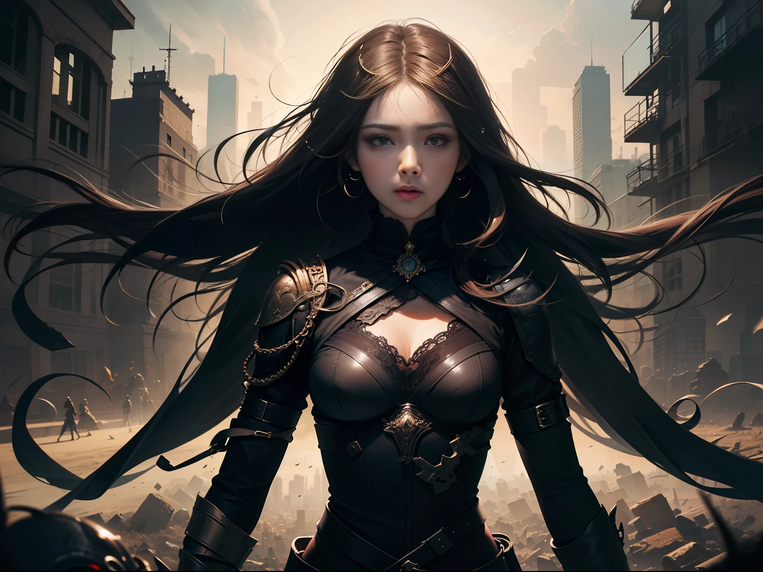 official art, unity 8k wallpaper, ultra detailed, beautiful and aesthetic, masterpiece, best quality, (zentangle, mandala, tangle, entangle), (fractal art:1.3) , 1girl, extremely detailed, dynamic angle, cowboyshot, the most beautiful form of chaos, elegant, a brutalist designed, vivid colours, romanticism, by james jean, roby dwi antono, ross tran, francis bacon, michal mraz, adrian ghenie, petra cortright, gerhard richter, takato yamamoto, ashley wood, atmospheric, ecstasy of musical notes, streaming musical notes visible