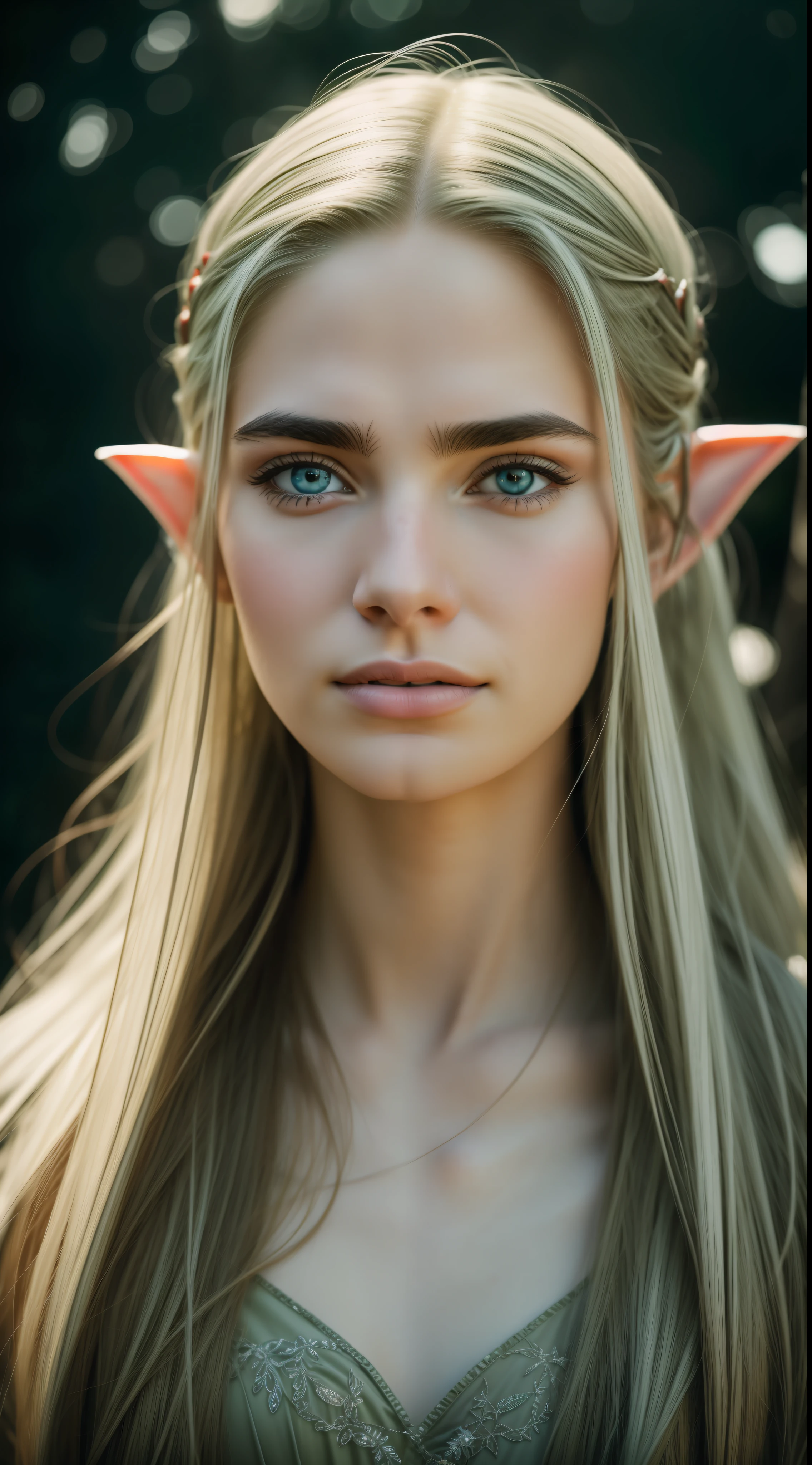 beautiful Elf woman arwan,inspired by the lord of the ring,dressed like a White Elf style,Happy expression on face,on the mountain,(long shot:1.5), angelic, beautiful face,(harsh light on skin:1.2), (hard shadows, dark theme, unlit, dim lighting, deep contrast:1.1), (Annie Liebovitz portrait photography), Mint and coral aesthetic dark theme, (skin imperfections, freckled:0.4),natural lighting, extremely realistic, 8k, insane details, intricate details, beautifully color graded,color Grading, Editorial Photography, Photography,sharp focus, taken with a 60mm lens, ISO 300, f/4, 1/200th