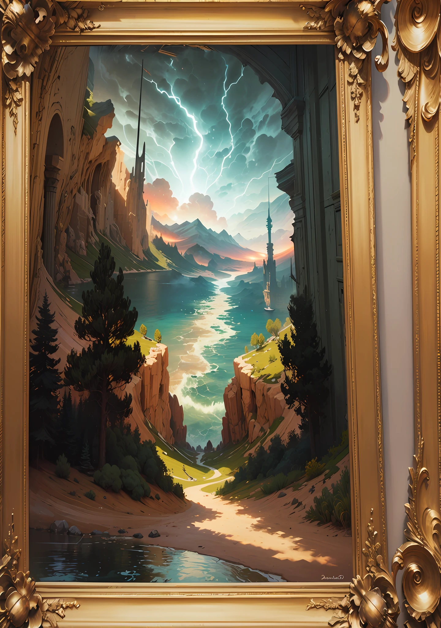 (high resolution), (dramatic and ominous) [(apocalyptical sky+red clouds):1.2], (intense and chaotic), (epic and dark), (abstract and surreal), (insanity and destruction), (fantastical and haunting).