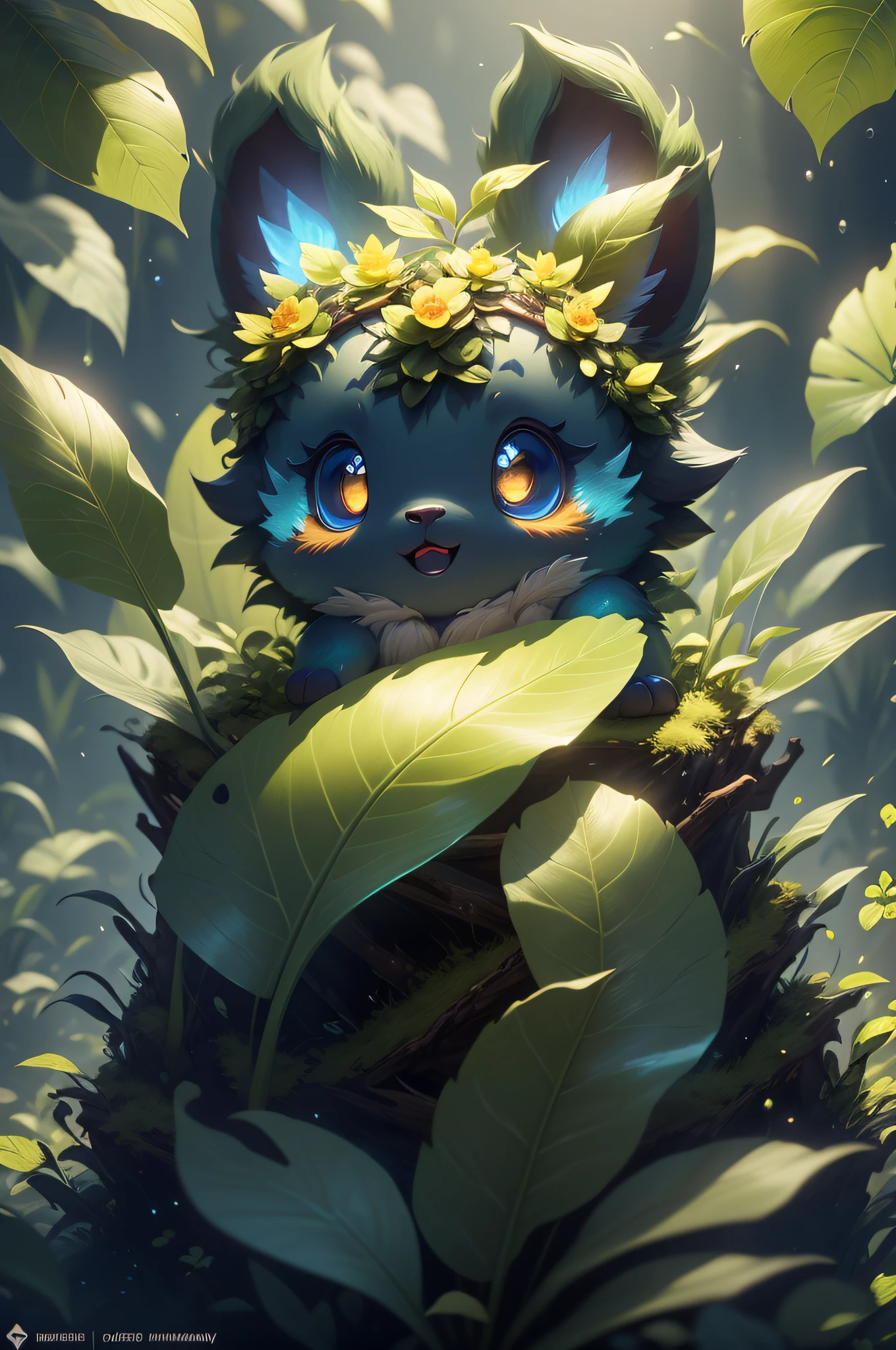 Granular, very detailed, intricate details, dynamic lighting, realism, cinematic, natural lighting, m0nst3rfy3, tiger cub, golden glowing eyes, :P, (fluffy: 1.2),