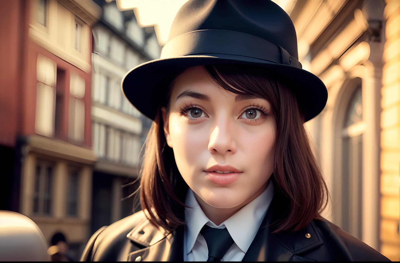 a beautiful woman dressed as a man 19century London Detective clock tower