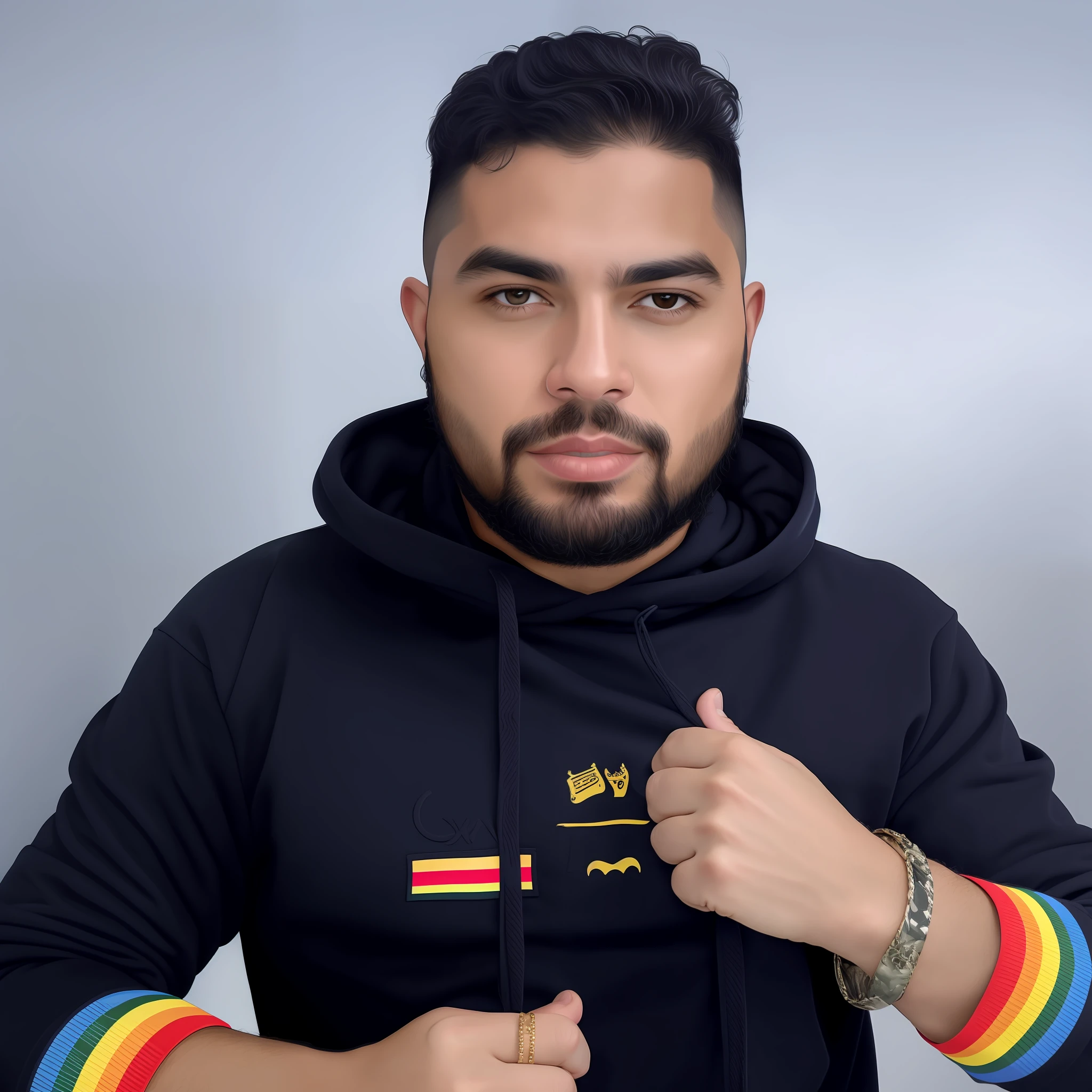 arafed man in a black hoodie with a rainbow striped sleeve, Eloy Morales, Alex Miranda, ástor alexander, david rios ferreira, Okuda Sam Miguel, icaro carvalho, andres rios, imagem de perfil, daniel mirante, victor maristane, Cristiano Orrillo, caio santos, Lgbtq, Simon Hollosy, juan diaz canales