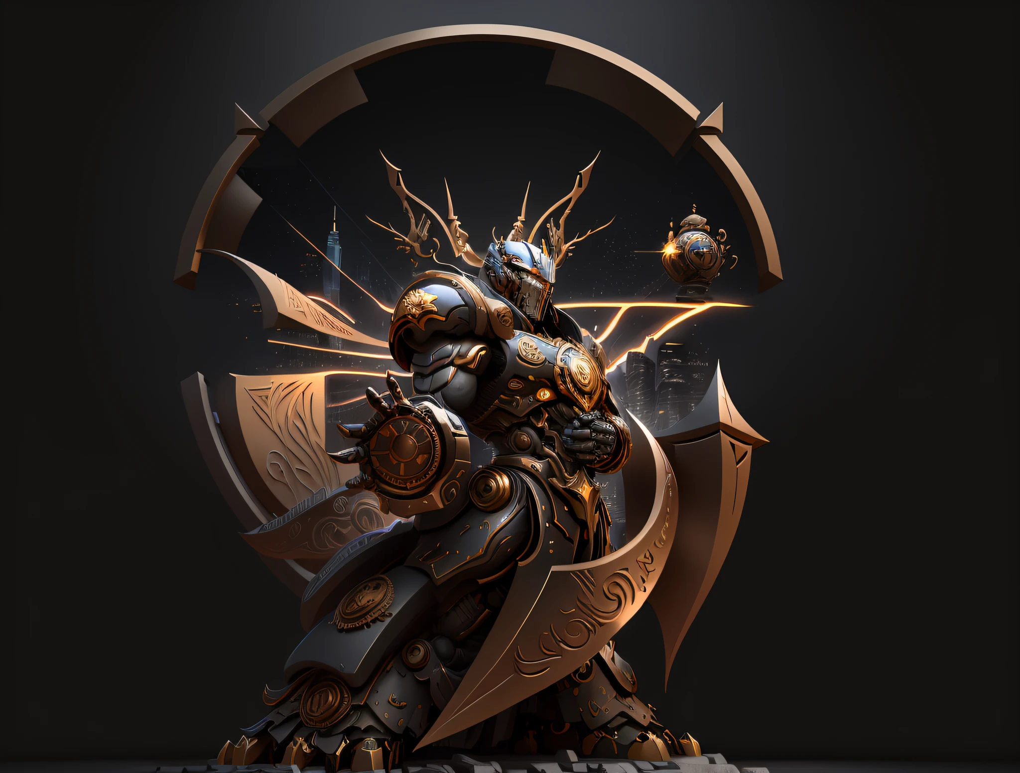 there is a statue of a giant robot sitting on a pedestal, Vencedor do concurso Artstation, Vencedor do concurso CGSetline!!, Vencedor do concurso CGSetline!!!, Vencedor do concurso Polycount, Vencedor do concurso CGSetline, Arte Oficial, Vencedor do Concurso Zbrush Central, Vencedor do concurso ZBRUSH, arte do bipe, Premiado na CGSetaltion, trending on artstation 4k