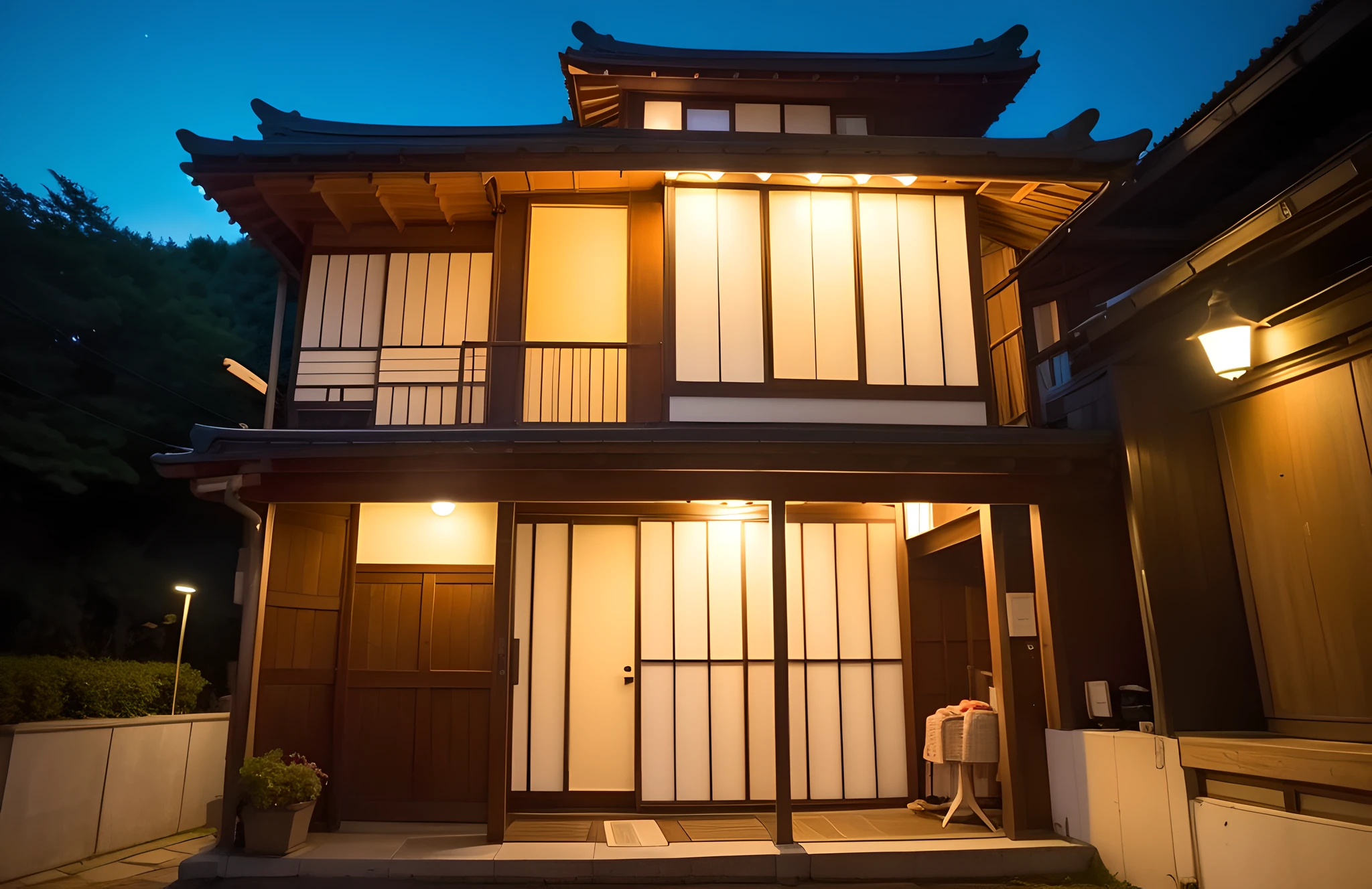 けもの, in a japanese town at night, night time footage, Happy!!!, during night, 35mm —W 1920 —H 1080, night photo, japanese horror movie footage, balcony scene, varied pose, summernight, in a japanese apartment