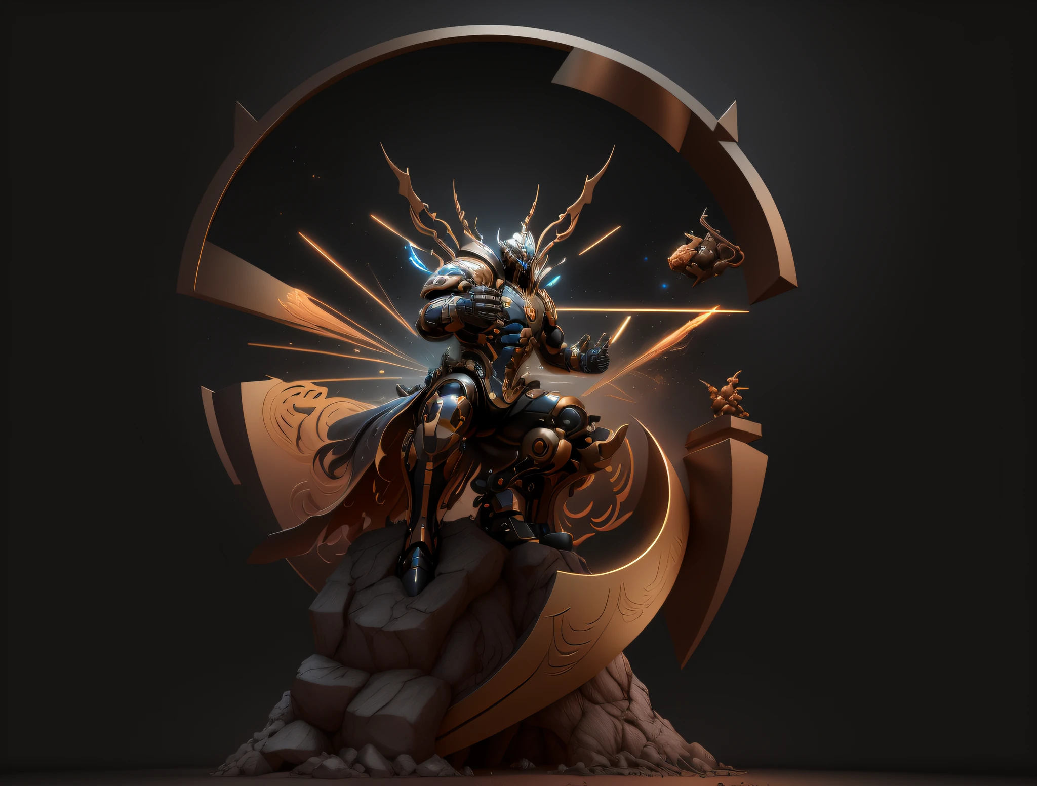 there is a statue of a giant robot sitting on a pedestal, Vencedor do concurso Artstation, Vencedor do concurso CGSetline!!, Vencedor do concurso CGSetline!!!, Vencedor do concurso Polycount, Vencedor do concurso CGSetline, Arte Oficial, Vencedor do Concurso Zbrush Central, Vencedor do concurso ZBRUSH, arte do bipe, Premiado na CGSetaltion, trending on artstation 4k