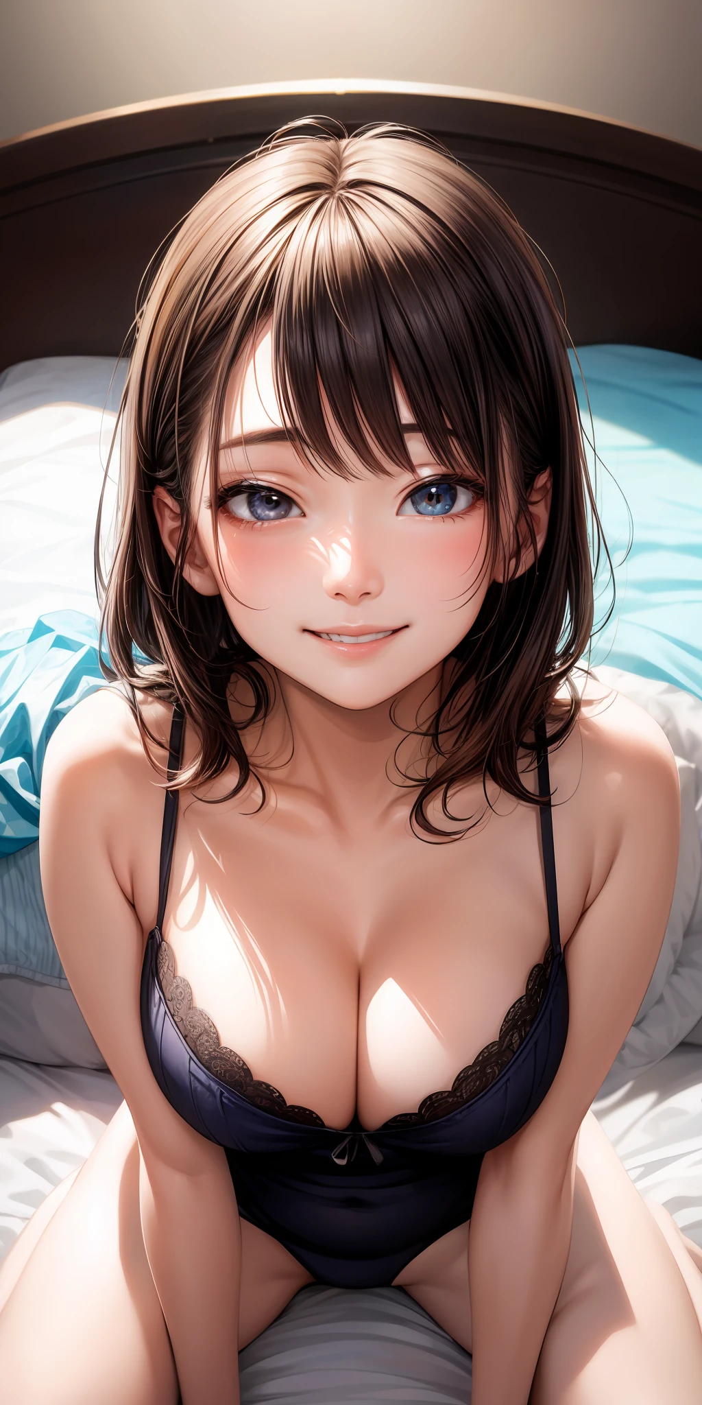 realisticlying、Face Zoom、Cleavage emphasis、sexly、Face smile