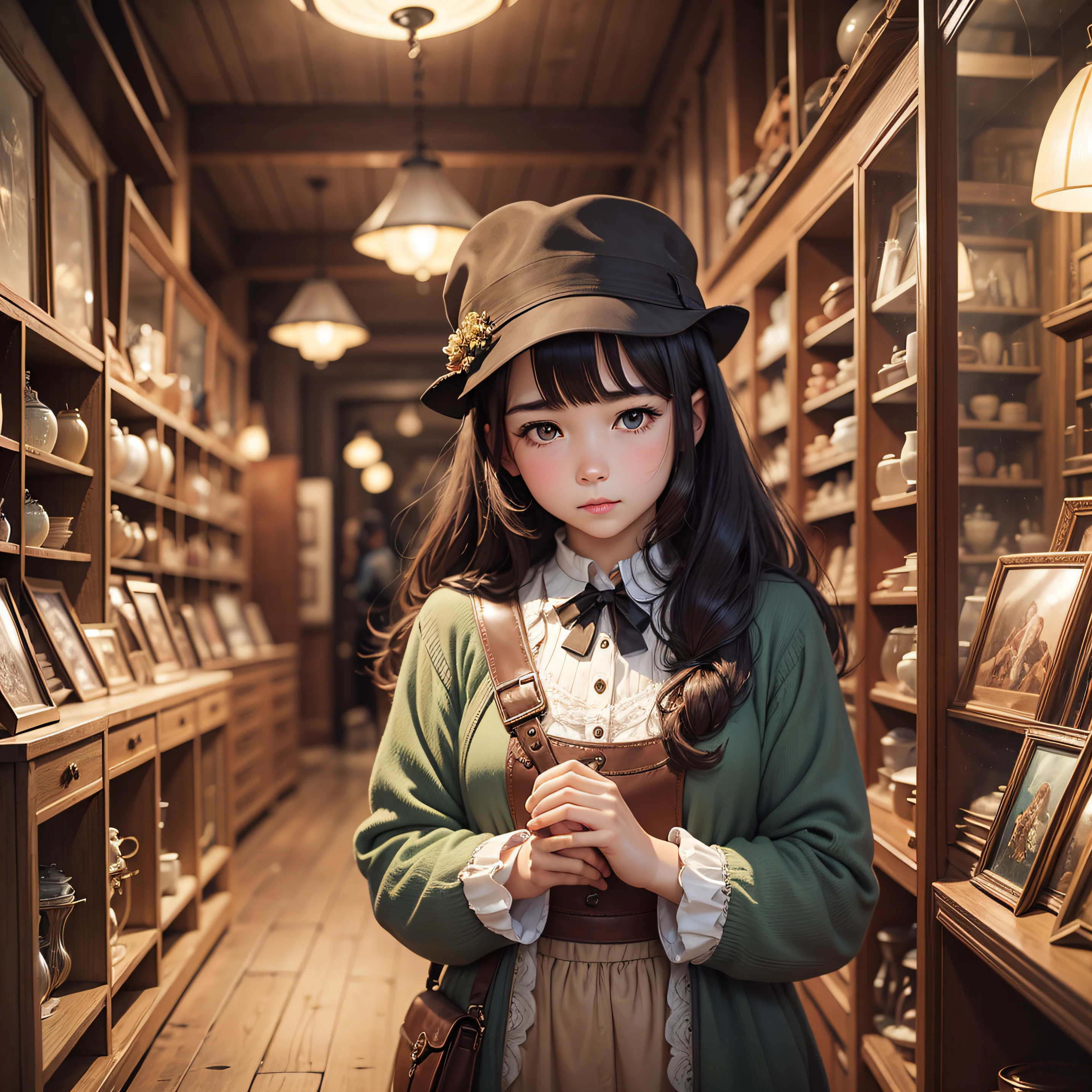 Incredibly cute  Jessica, accompanied by her cute puppy, is buying a book for school in a beautiful and colorful bookstore in the middle of the city, The illustration is high resolution 4k resolution, with very detailed facial features and cartoon style graphics.