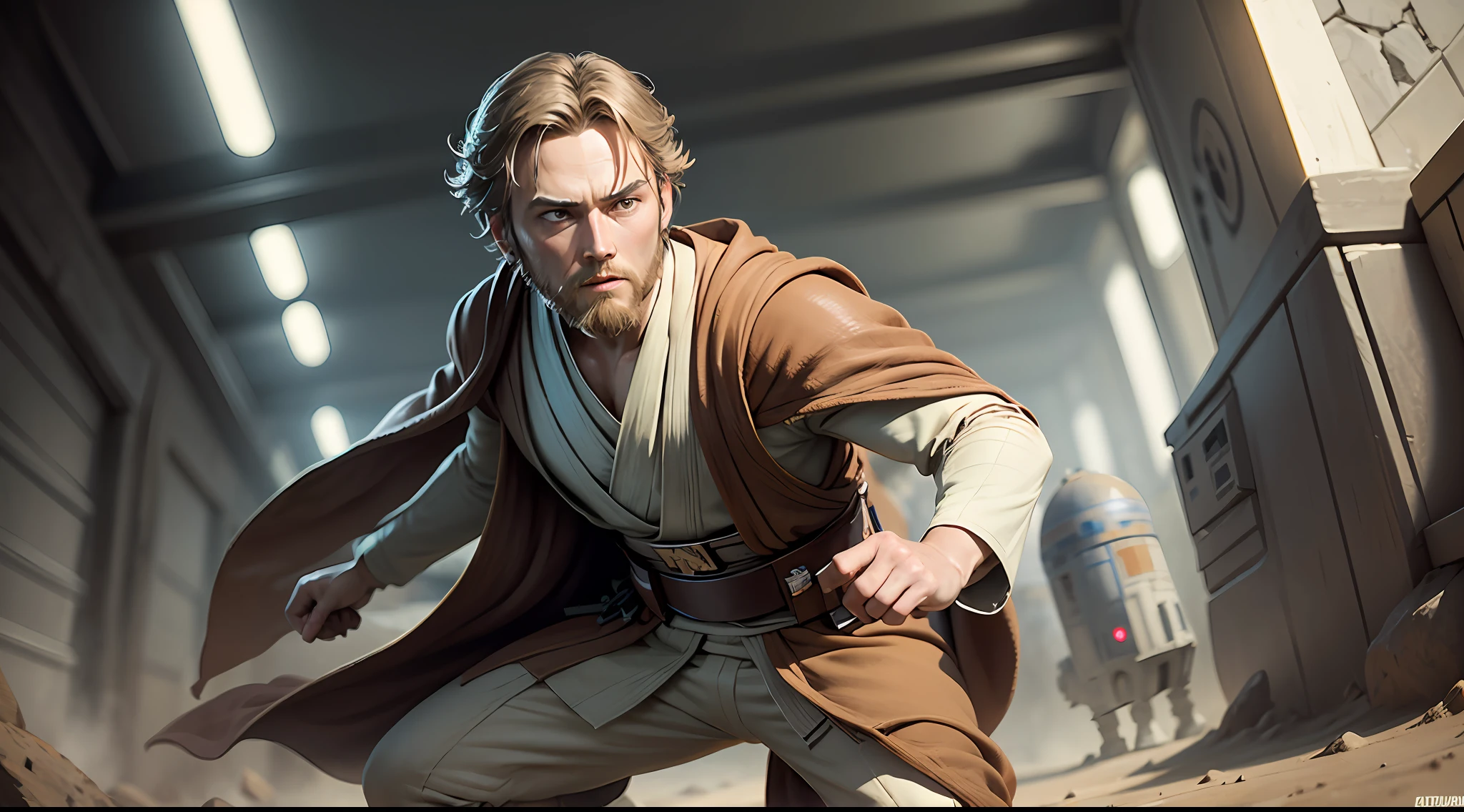 Imagine the Obi Wan Kenobi Star Wars animation style --auto
