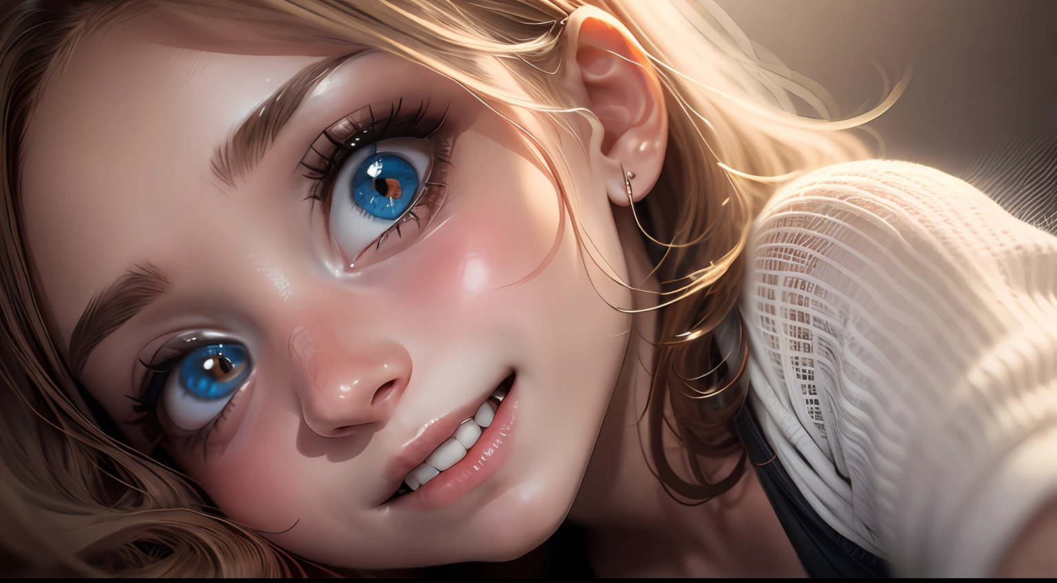 Uma menina pequena linda, olhos abertos, sorridente, parquinho, and good lighting