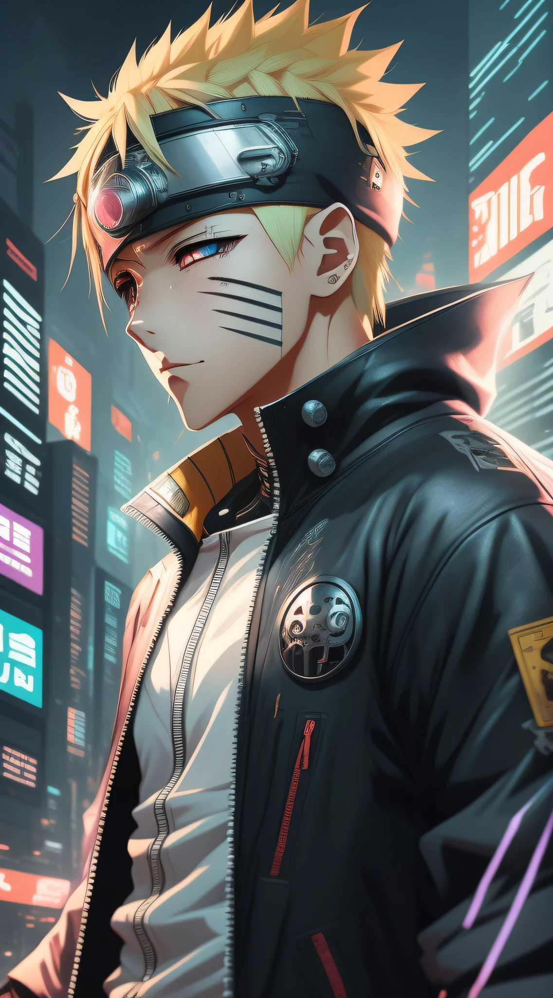 personagem de anime com um rosto de gato e uma jaqueta preta, arte digital do anime cyberpunk, badass anime 8 k, cyberpunk digital - arte de anime, naruto artstyle, Ross Tran 8 K, arte cyberpunk anime, trending on artstation 4k, arte de anime digital detalhada, estilo anime 4K, arte de anime cyberpunk, trending on artstation hd, Melhor Anime 4K Konachan Wallpaper