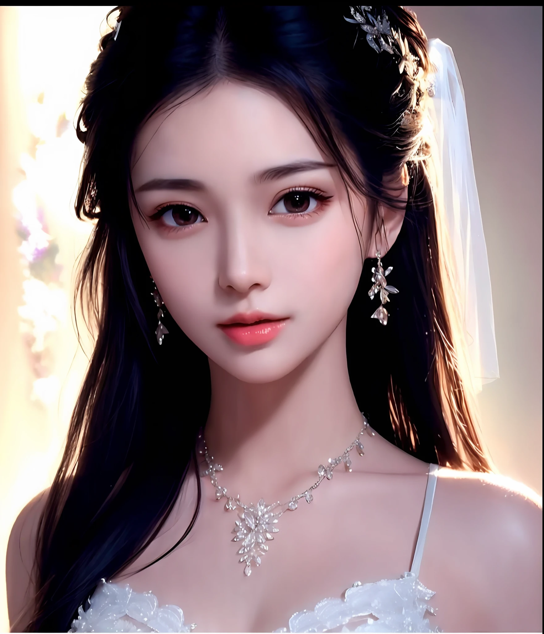 Transparent bridal veil