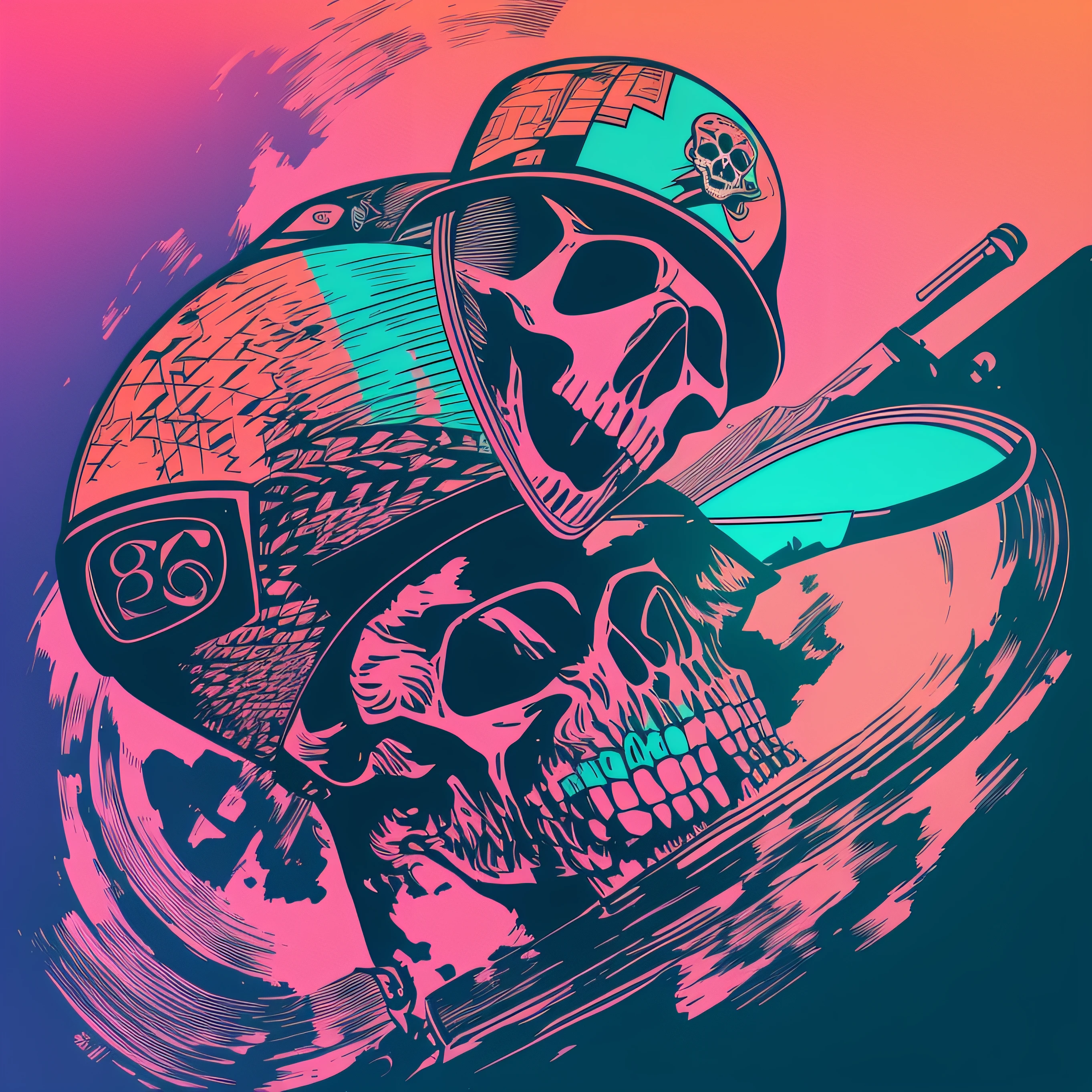 costelas de caveira, design de camiseta, rzminjourney, arte vetorial