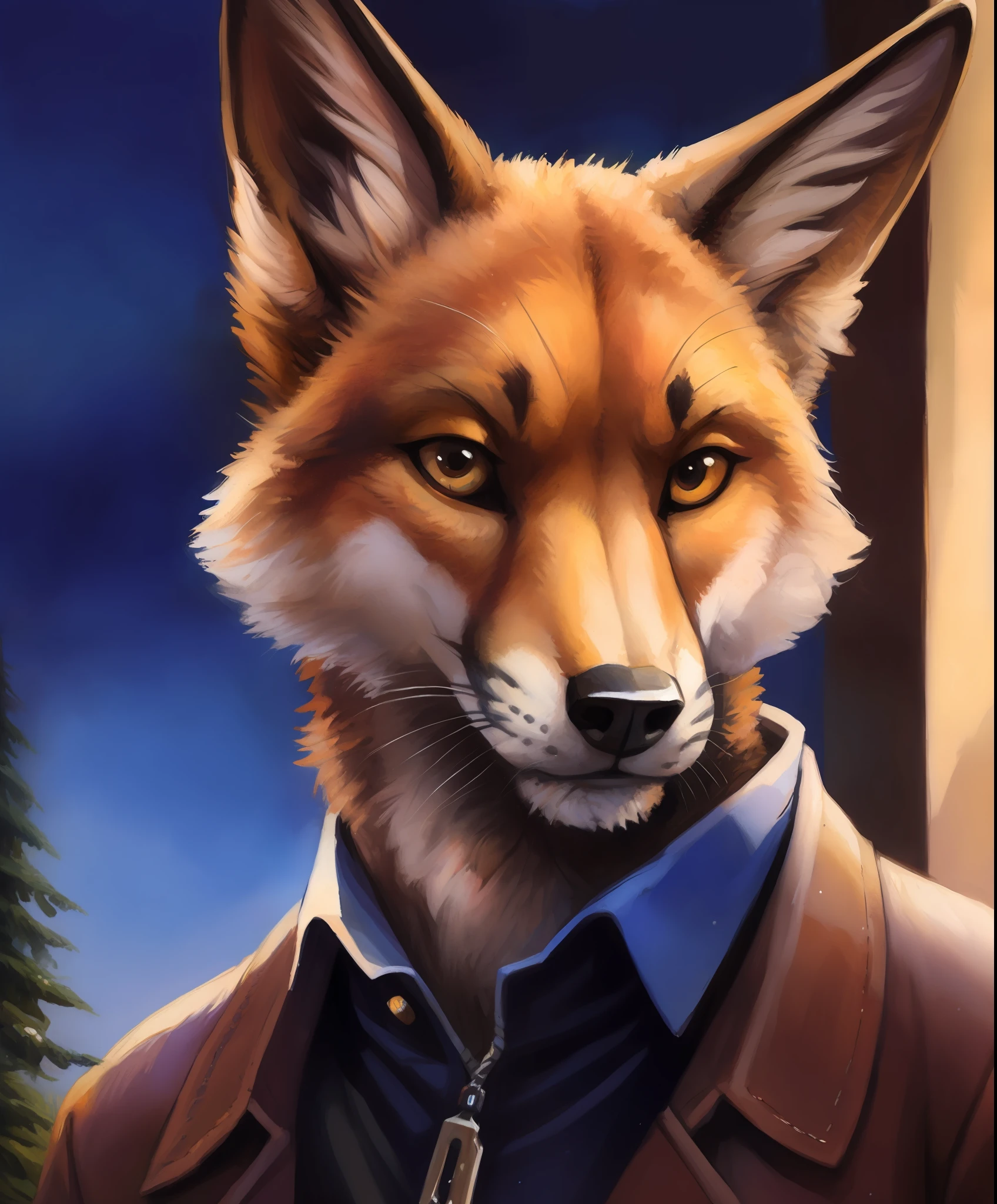By mystery dog, kenket, rukis, Fox robot , anthropomorphic, in the style of Kevin final spase wiki.