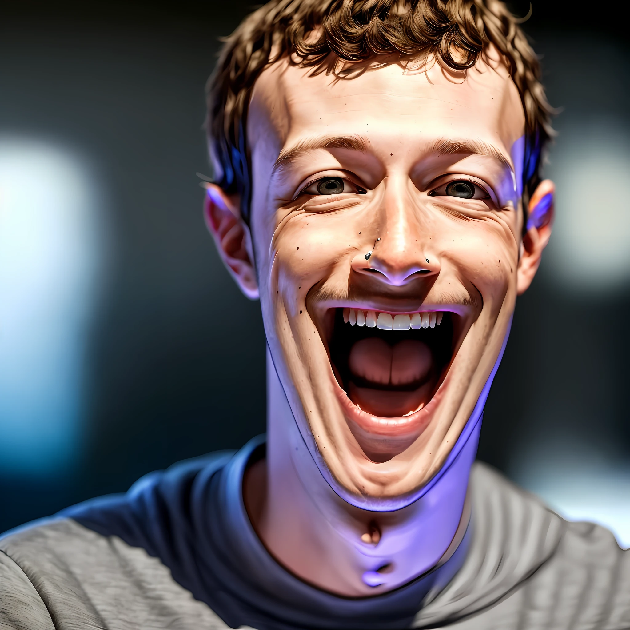 Mark Zuckerberg bad evil smile sharp teeth bright eyes dark hight definition 8k --auto