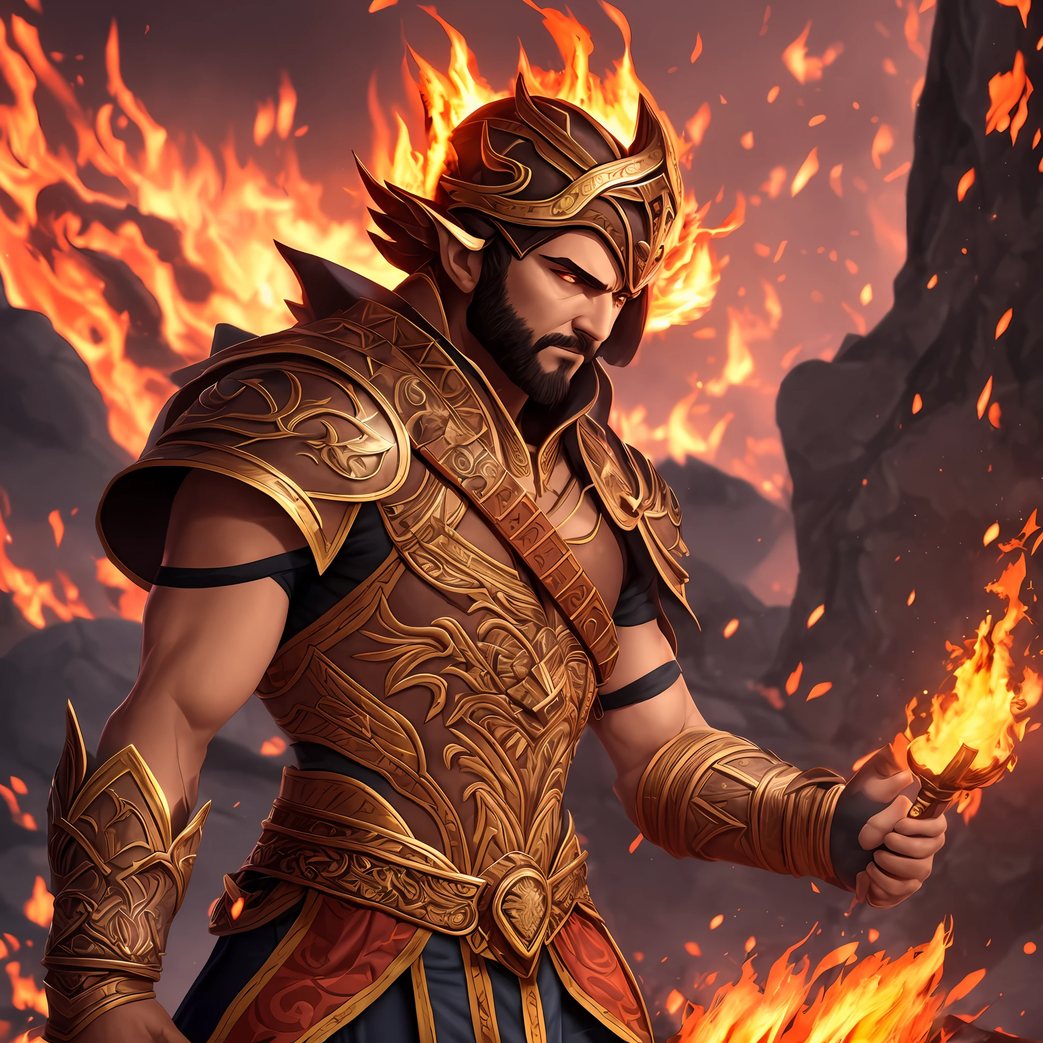 God of fire animation 4k --auto --s2