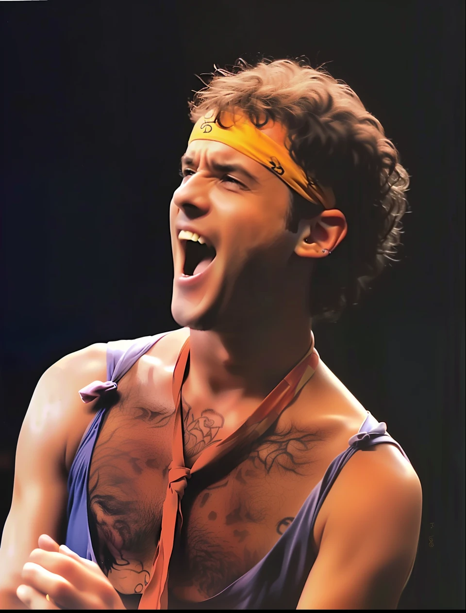 Homem de camisa e gravata ao rir, Dirigir, Tom Hanks com sobrancelhas grossas, Miguel Pangrazio, cazuza, Ricardo Amsel, Parte Brando, usando uma bandana e corrente, Foto anos 80, Steve Oliff, 1 9 8 6, 1986, 1987, 1 9 8 7