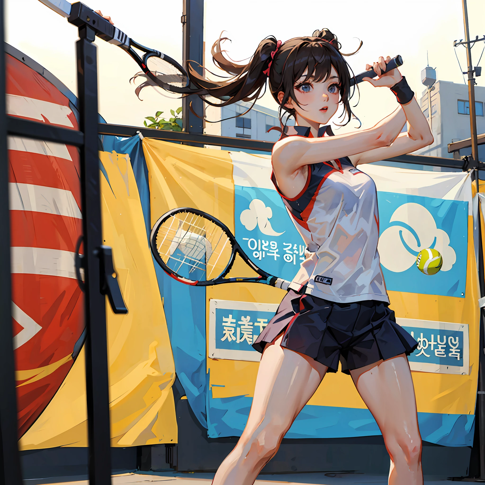 araffed asian woman in a white shirt and shorts playing tennis, Desportivo, coreana, gorgeous chinese model, tennis wear, Wenfei Ye, A girl playing tennis, sporty physique, Mulher sul-coreana bonita, wearing a volleyball jersey, trending at cgstation, japanese model, Xintong Chen, dilraba dilmurat, Sakimichan, 韓国アイドル --auto