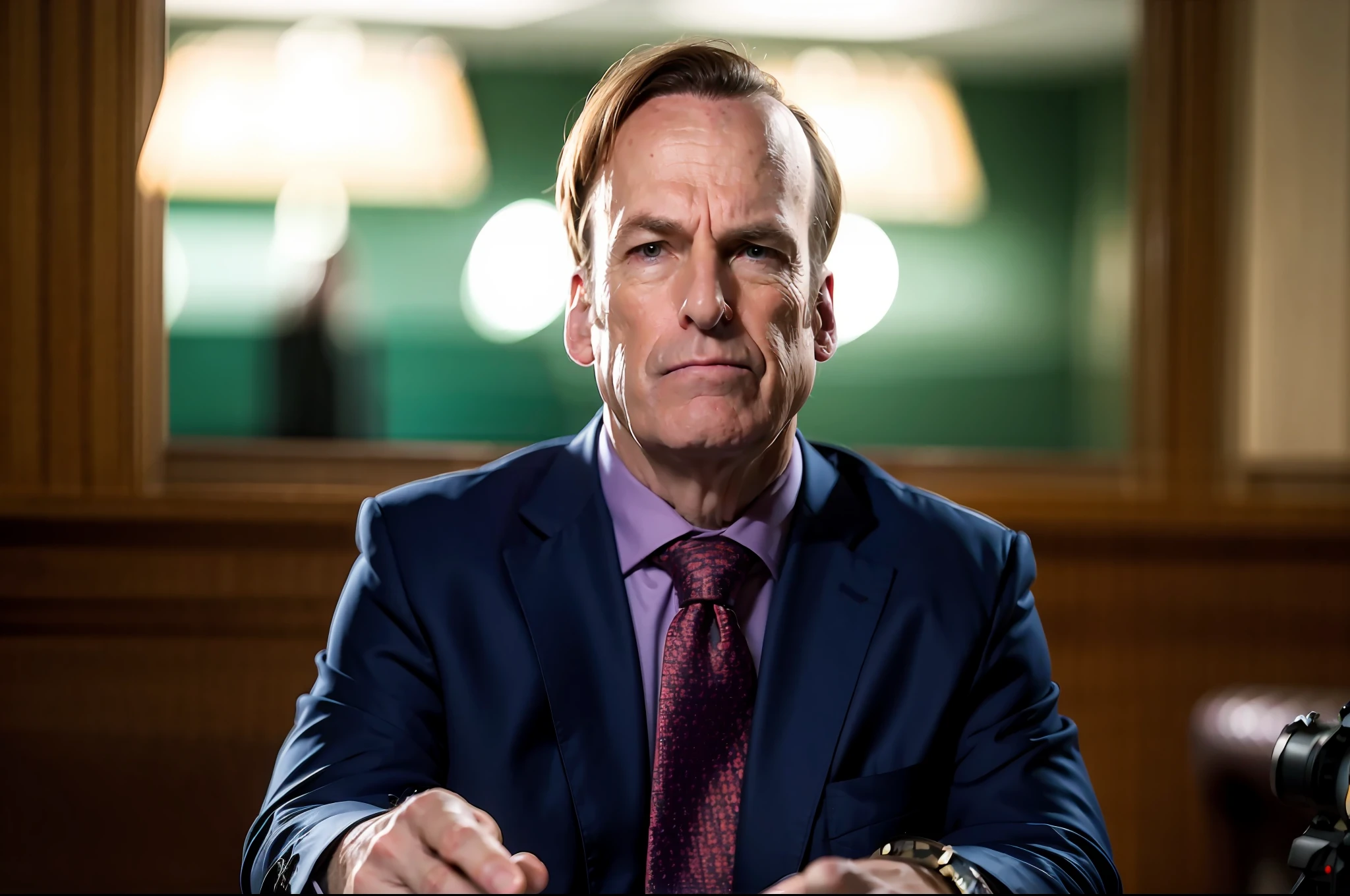 (8k, RAW photo, best quality, masterpiece:1.2), (realistic, photo-realistic:1.37), man, sitting on the throne , wide shot, indoor, very formal, suit and tie, male_focus, ( (looking at viewer,contemptuous, looking down):1.2), merciless, light on face,with blood on his hands, wide shot, camera from below, simple background, dark, Saul,