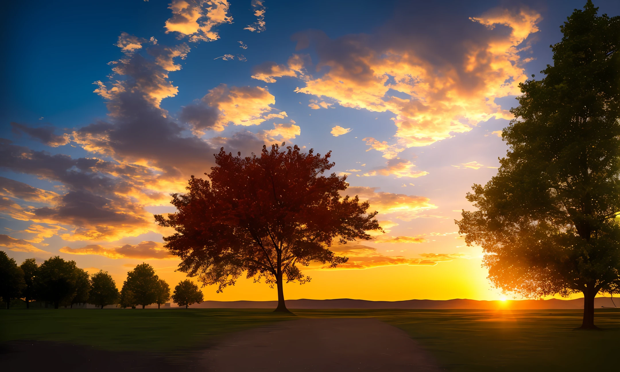 highres, imagination, (realistic), clear skies, composition, sunset, (hdr:1.5), outdoors, intricate details,