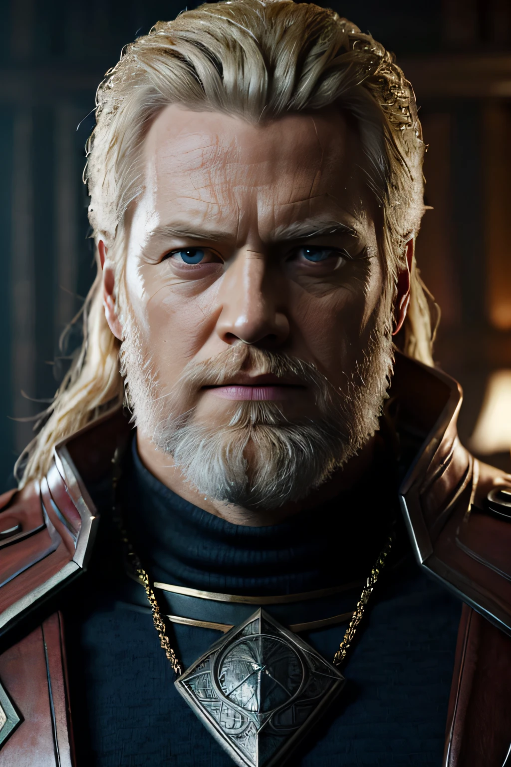 masterpiece, best quality, realistic, half body shot of Odin, marvel cinematic, detailed face, 8k, uhd, sharp focus