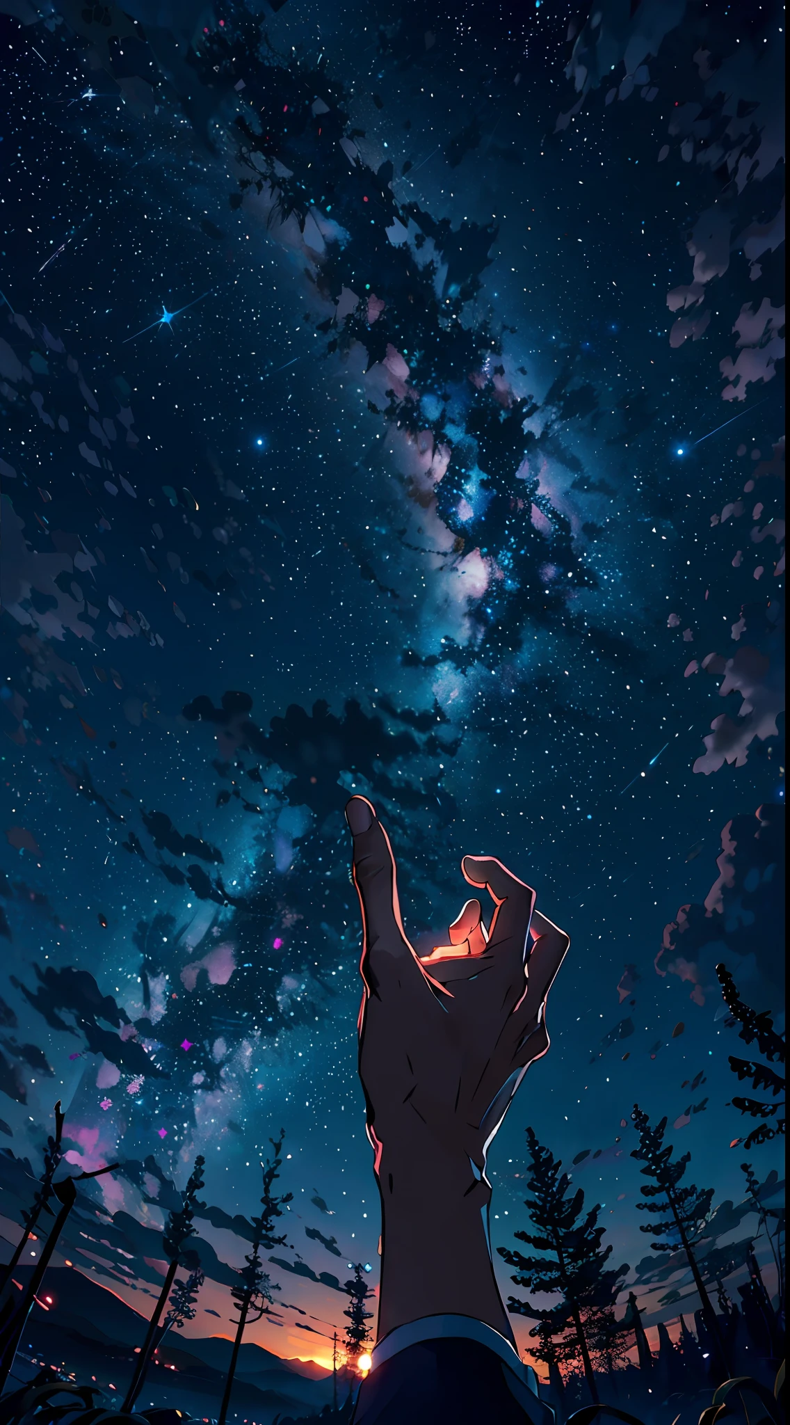 An open hand with the starry sky in its hands.