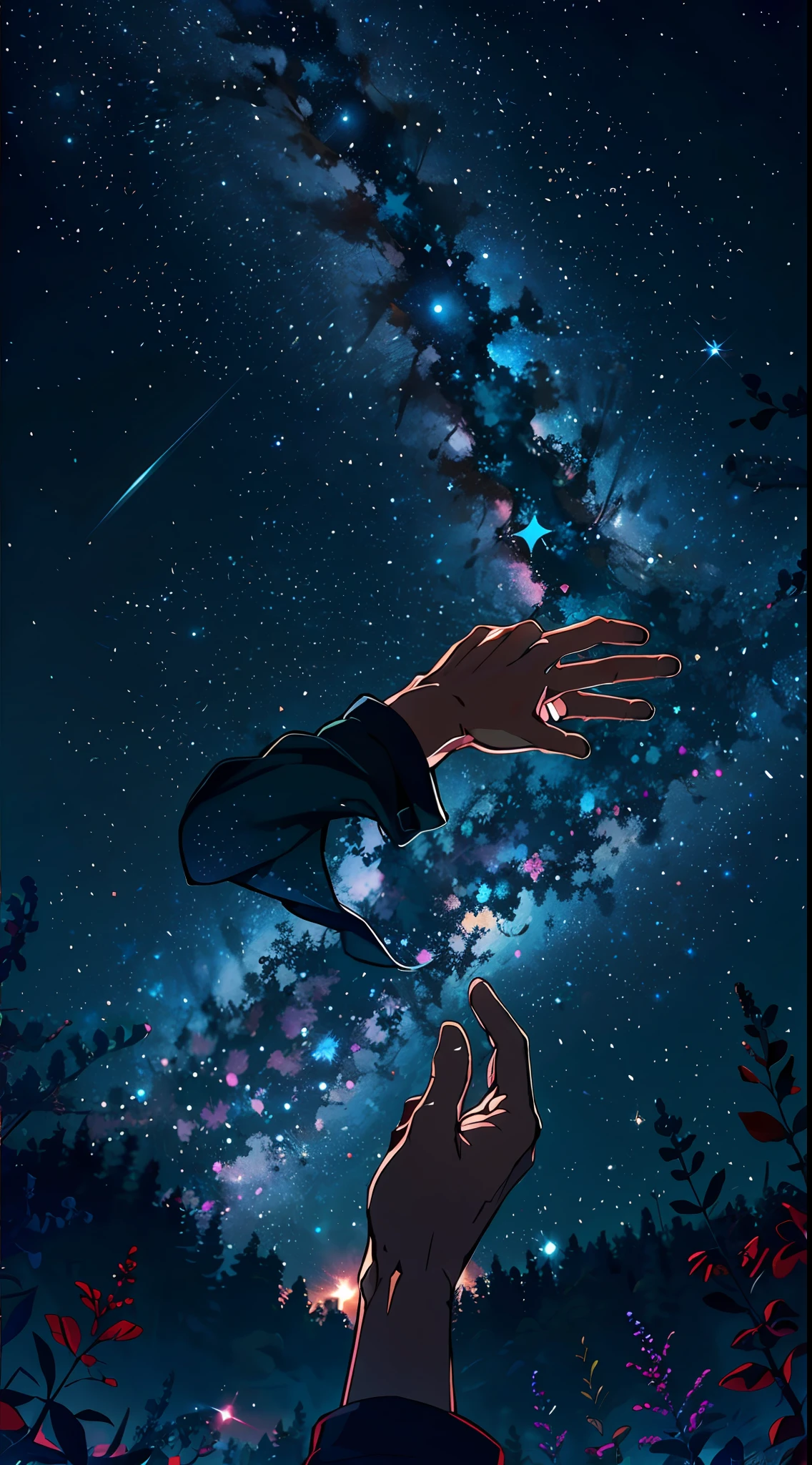 An open hand with the starry sky in its hands.