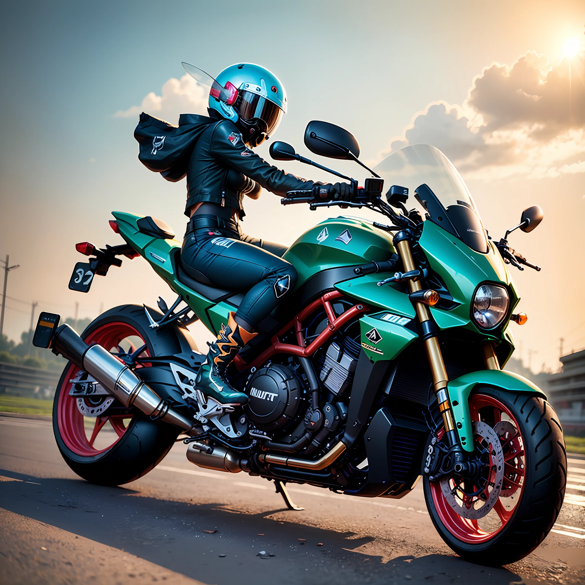 (Moto esport) (melhor qualidade) hornet,mulher pilotando --auto