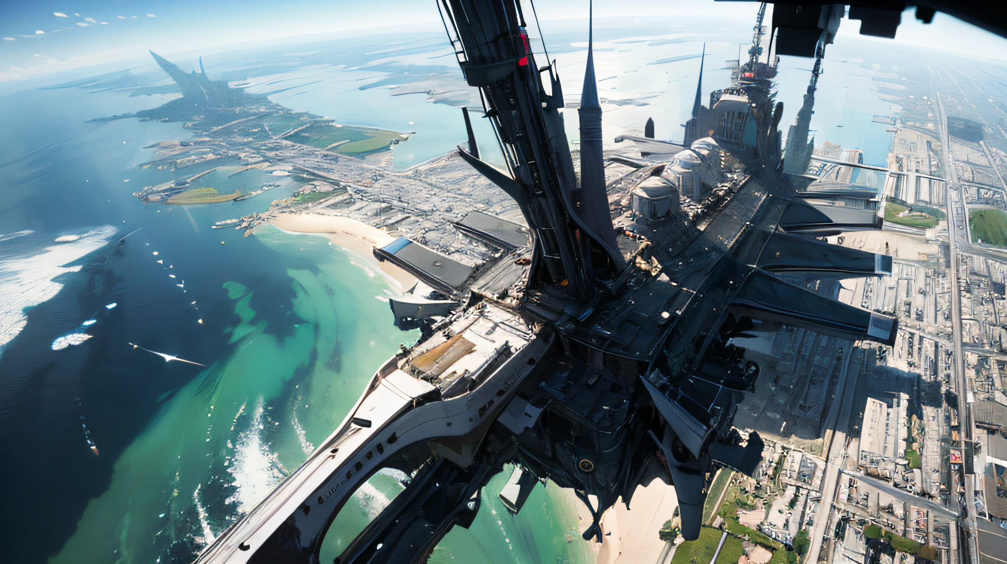 ridiculous resolution, high resolution, (masterpiece:1.4), ultra-detailed, seen from above, space, floating, --v 6