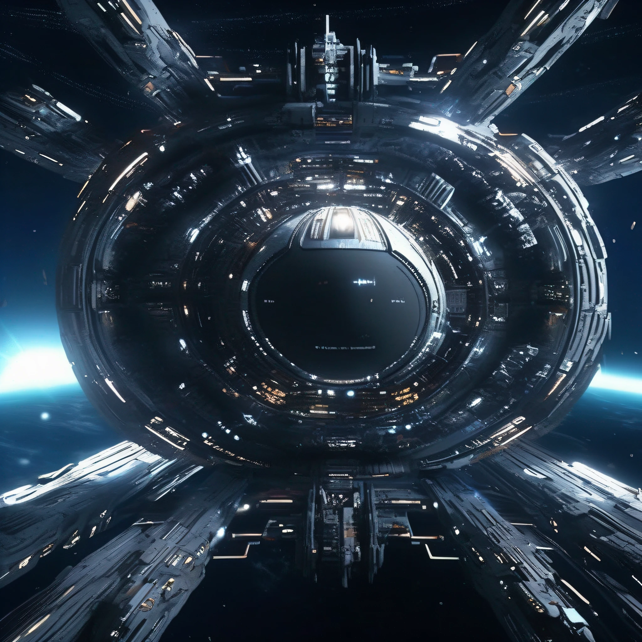 Space battleship、sci-fi movie、A futuristic world、Science fiction universe space、Bank Starfield、Saturn ring、Tech shines、Light energy magnetic levitation、Quantum collision、Time travel、ultra high def、hyper-detailing,Deep view、Lagrange