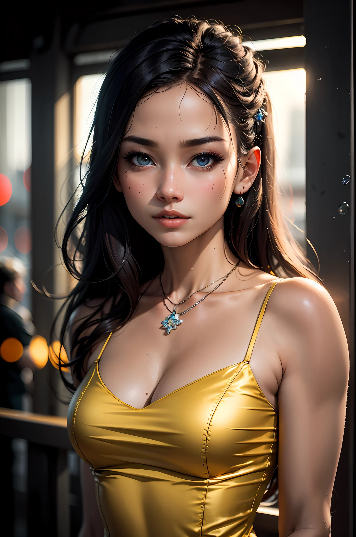 best quality, masterpiece, highres, 1girl,china dress,hair ornament,necklace, jewelry,Beautiful face,upon_body, tyndall effect,photorealistic, dark studio, rim lighting, two tone lighting,(high detailed skin:1.2), 8k uhd, dslr, soft lighting, high quality, volumetric lighting, candid, Photograph, high resolution, 4k, 8k, Bokeh,