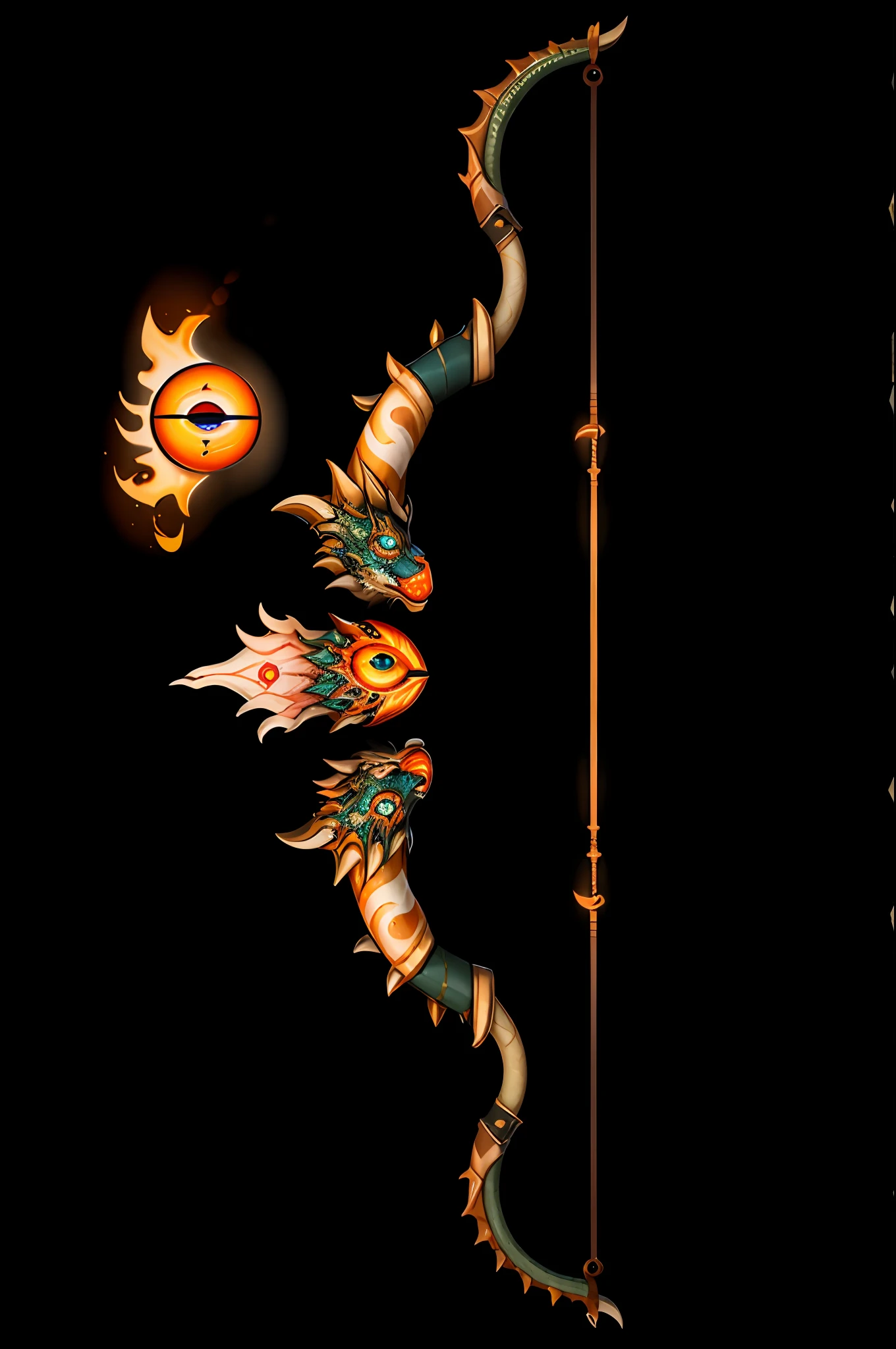 Game Art of marbled tusk bow with dragon eye, best quality, Trending on Artstation, masterpiece