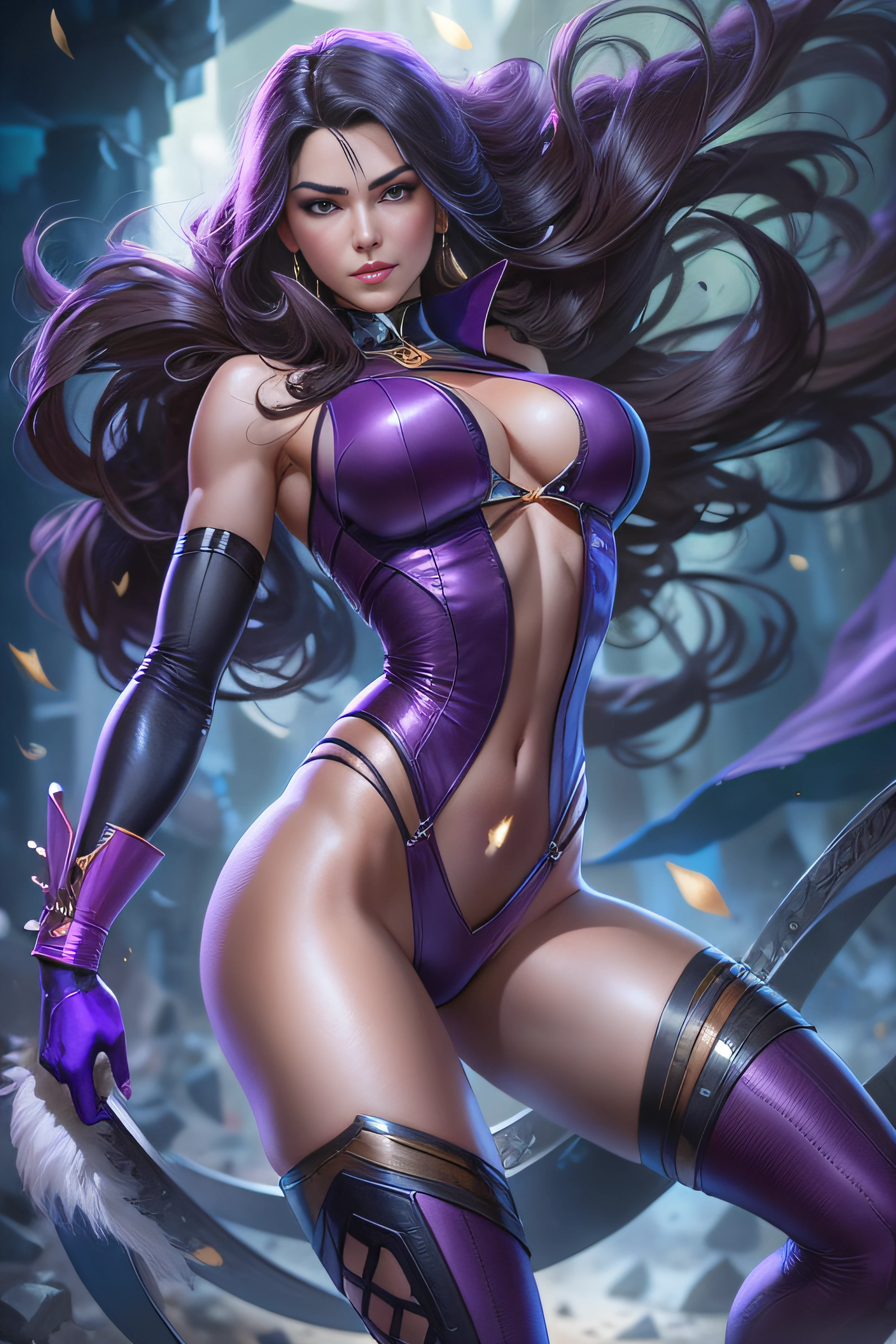 a woman in a purple outfit and black gloves posing for a picture, artgerm comic, Como se ve en Artgerm, Artgerm extremadamente detallado, Estilo Artgerm, Estilo Ivan Talavera y Artgerm, Chris Moore. Artgerm, Artgerm detallado, Artgerm Greg Rutkowski _ Greg, psylocke