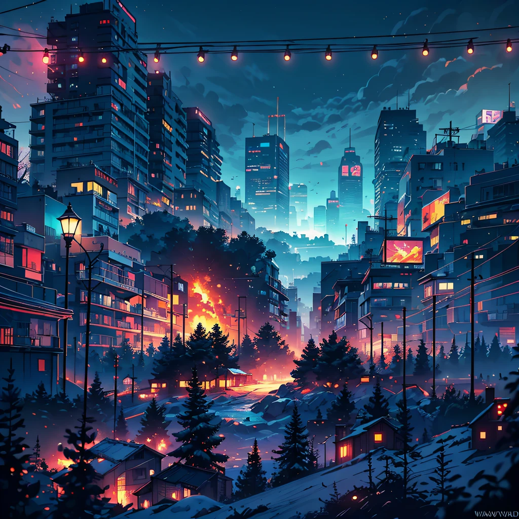 ultra professional cinematic landscape photo of a soaking wet of machine oil Nissan Skyline R34 , detailed face, lofi, warm synthwave, world indentation, ultra maximalism, abandoned city covered by recovering vegetation after nuclear blast atmosphere, octane render, background indentation, cinematic, dimmed colors, ultra warm shot, muted colors, orange-pink-yellow colors, film grainy, lut, insane details, intricate details, hyperdetailed, postapocalyptic, twilight, ultra warm panoramic morning detailed background by Wadim Kashin, art by iliya Kuvshinov