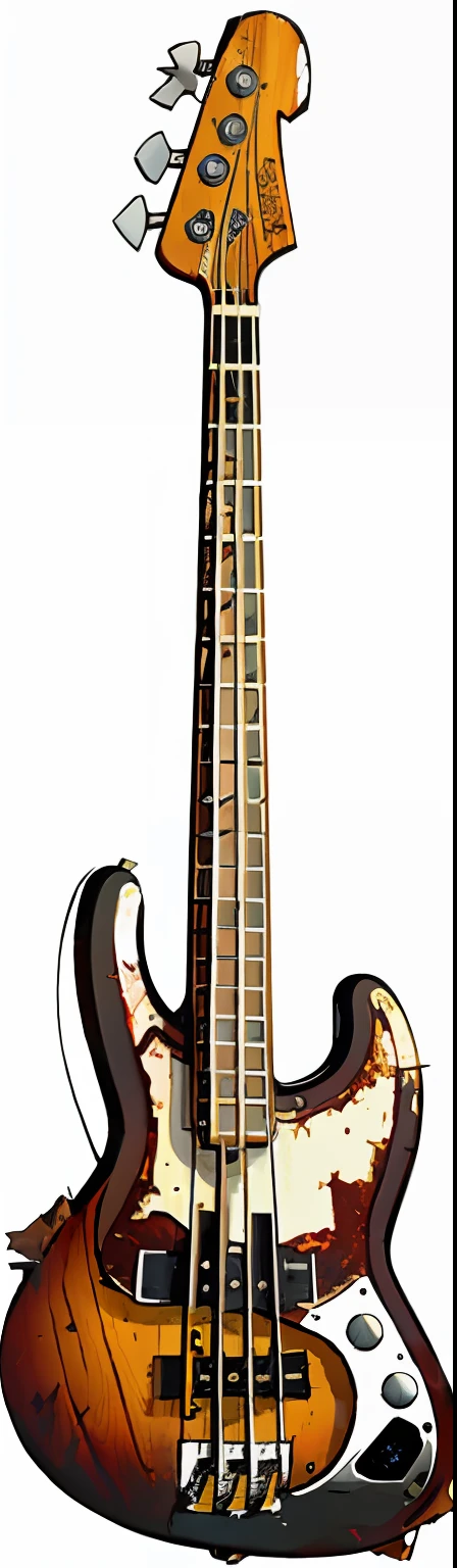 destroyed bass, broken bass, very worn bass, rusty bass,