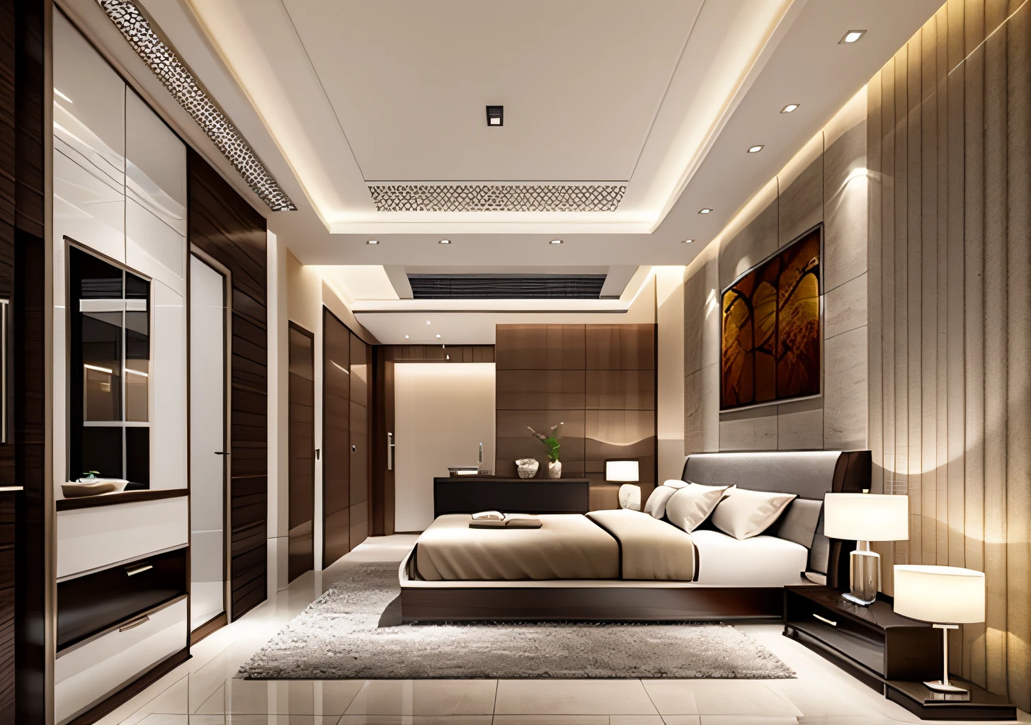 "luxurious bedroom and modern interior design"