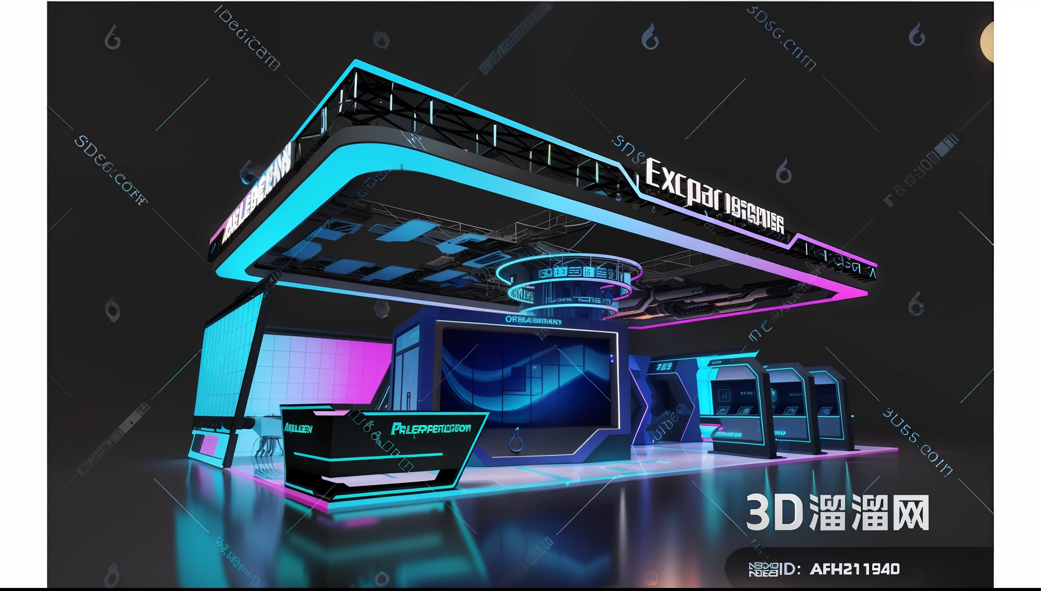 detailed, smooth shading, neon lighting, ((isometric)) render of alien predator sci-fi organic technology world, intricate, elegant, illustration